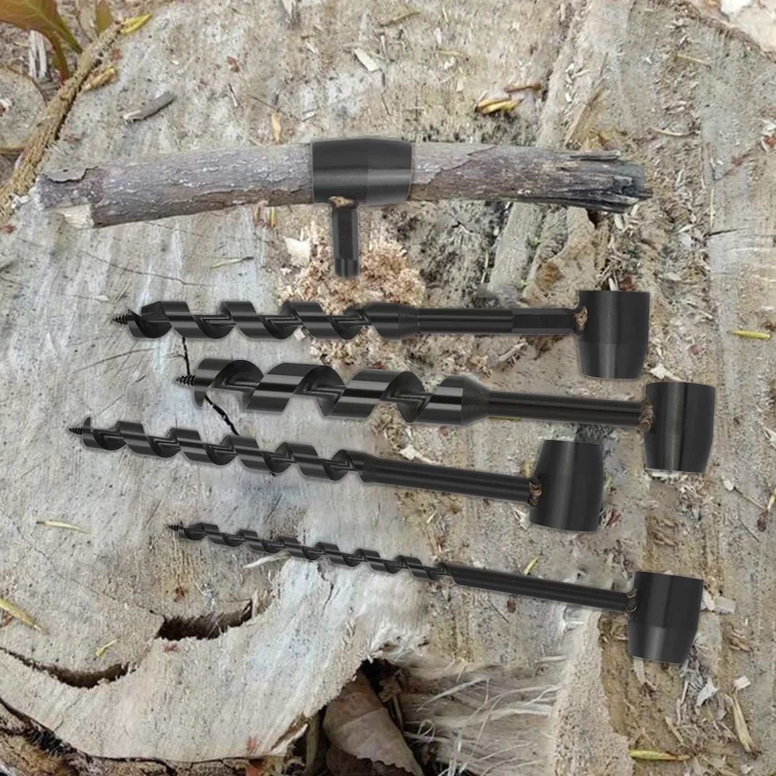 AUSTUFF Wiertło do drewna, wiertło do drewna Scotch Eye, do plecaka, na kemping, do aktywności na świeżym powietrzu, wędrówek i obróbki drewna, survival (4 szt.)