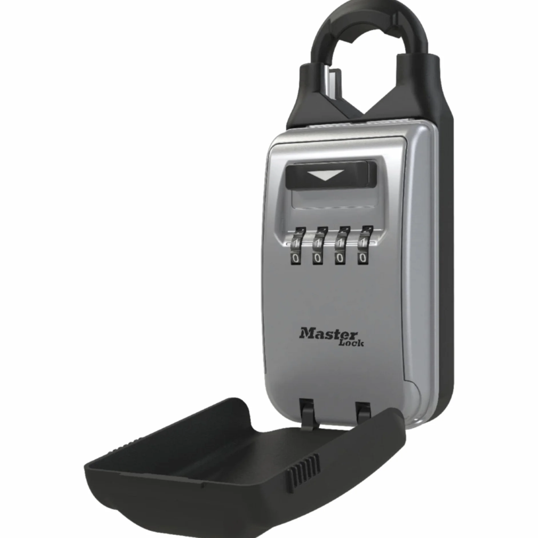 Master Lock Sejf na klucze [kombinacja] [regulowany pałąk] [odporny na warunki atmosferyczne] 5420EURD – skrzynka na klucze Select Access, czarny i szary