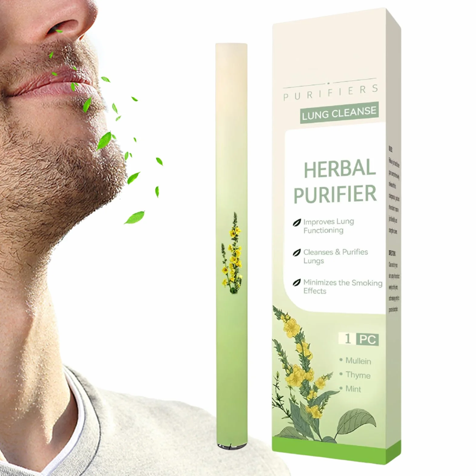 Inhalator do oczyszczania płuc – inhalator dróg oddechowych ułatwia oddychanie | naturalny dyfuzor, kojący i pielęgnujący, zapewnia samopoczucie w podróży, odświeżające powietrze w domu