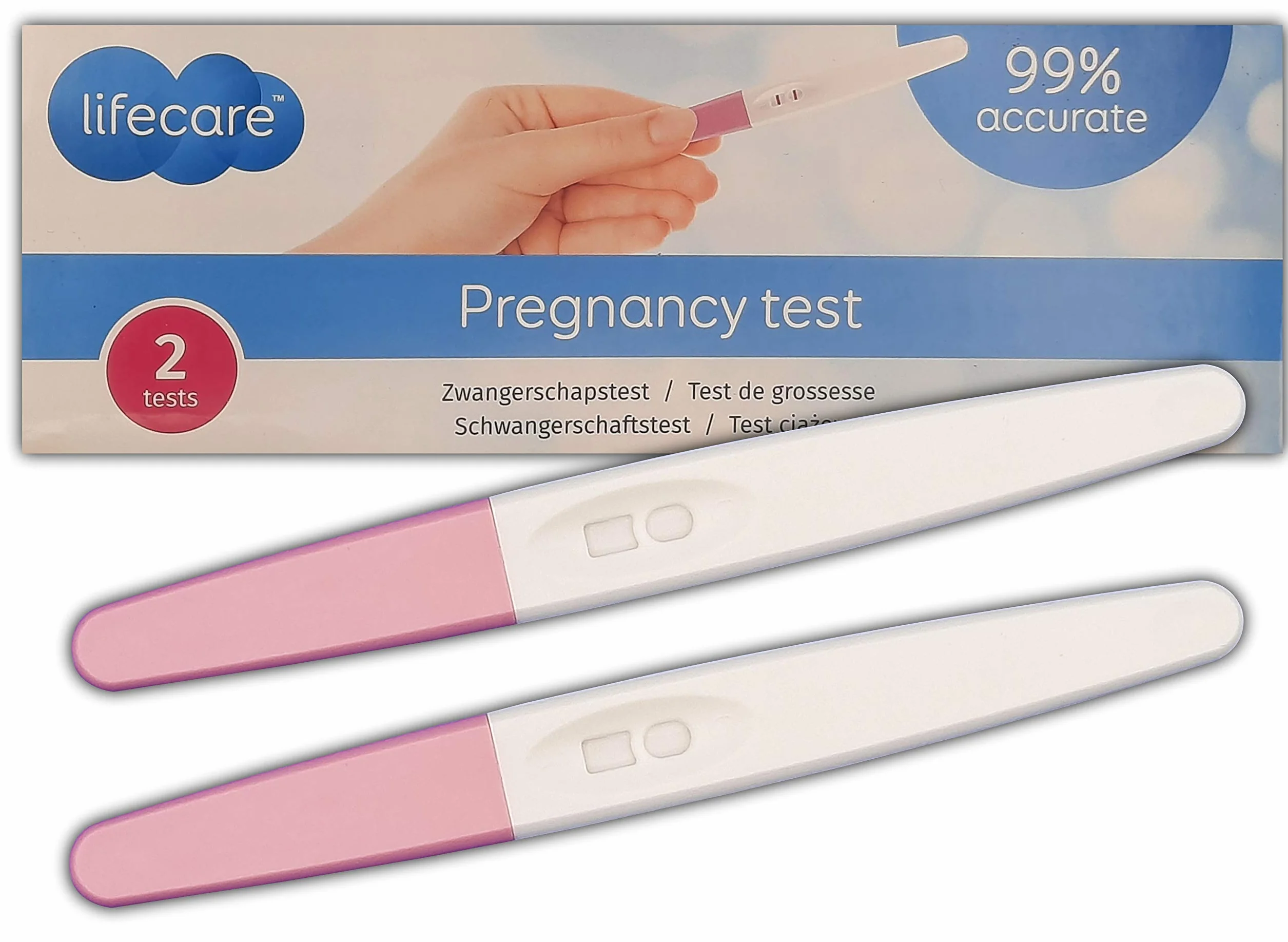 LIFECARE | Test ciążowy | Zestaw 2 | Wynik w 5 minut | Niezawodny w 99%