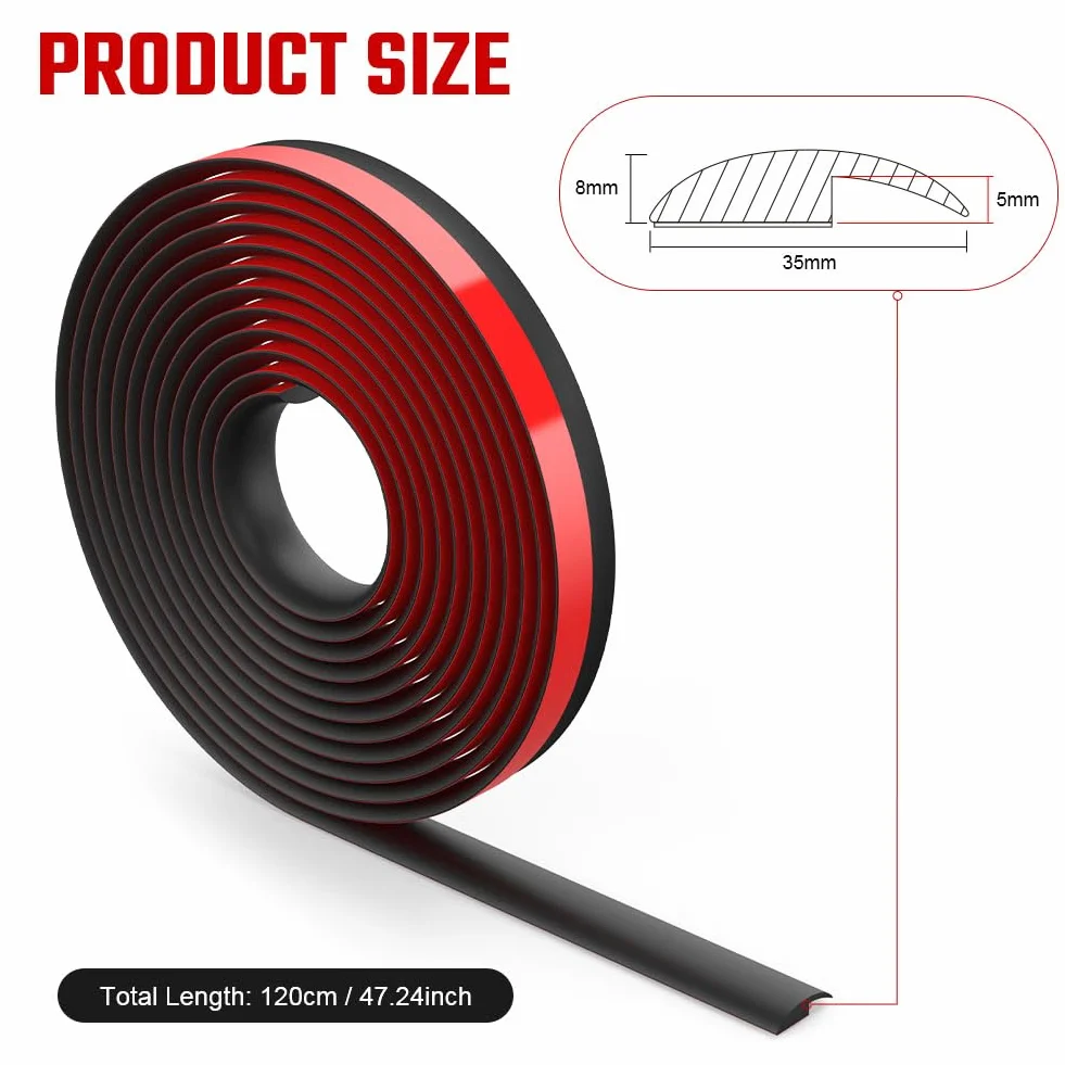 Flintronic Listwa przejściowa do podłóg laminowanych 1,2 m, Listwa dzieląca podłogę PVC, Listwa przejściowa, Samoprzylepna listwa progowa, Listwy progowe do drzwi do łączenia podłogi, Dywanu, 5 mm