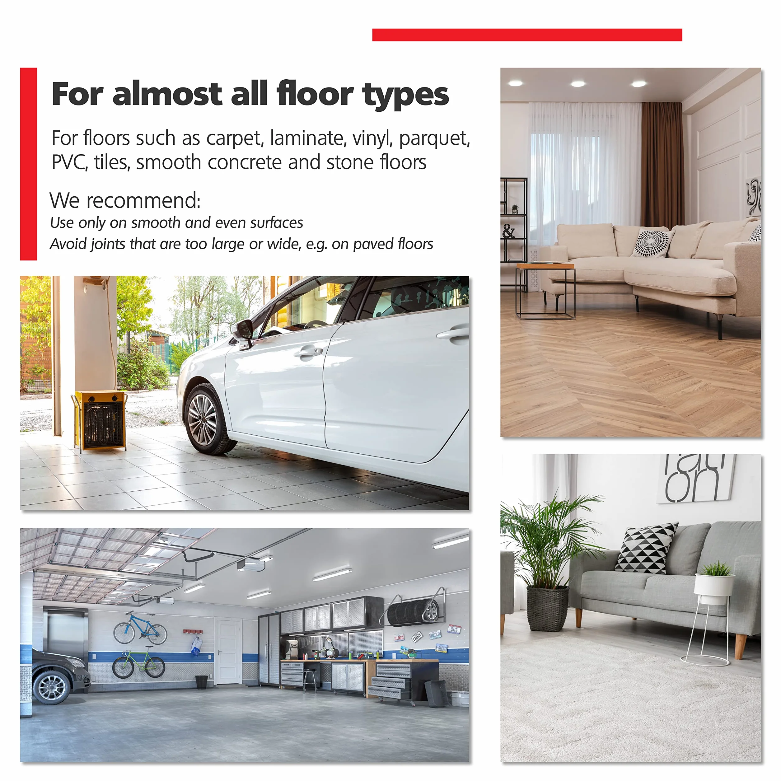 RAVN HAMAN 4X Heavy Duty Castor Wheels 50mm - Trolley Furniture Swivel Casters with Brake - Grass and Sand Suitable - 75mm Total Height - Industrial Castors up to 400kg