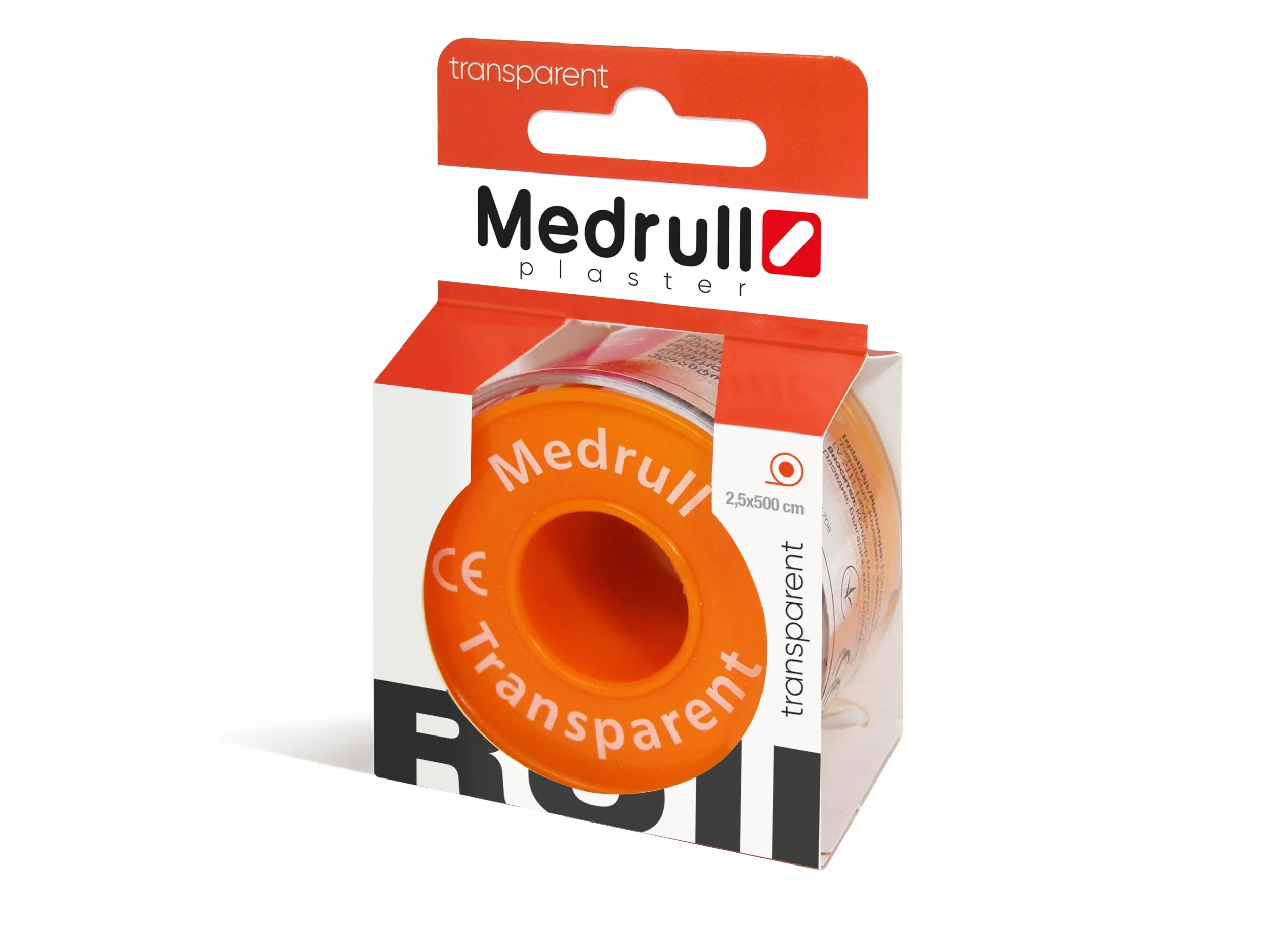 Medrull Plaster mocujący 5 m x 2,5 cm przezroczysty plaster rolka o dużej sile klejenia – bezpieczne mocowanie opatrunków na ranę