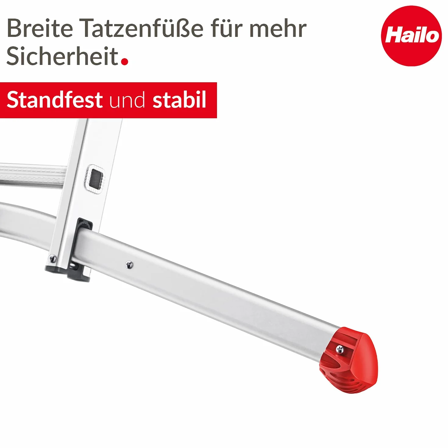 Hailo S100 ProfiLOT, aluminiowa drabina kombi z systemem LOT, 2 x 9 + 1 x 8 szczebli, system LOT, regulacja schodów, do 150 kg, srebrna, Made in Germany, 9309-507