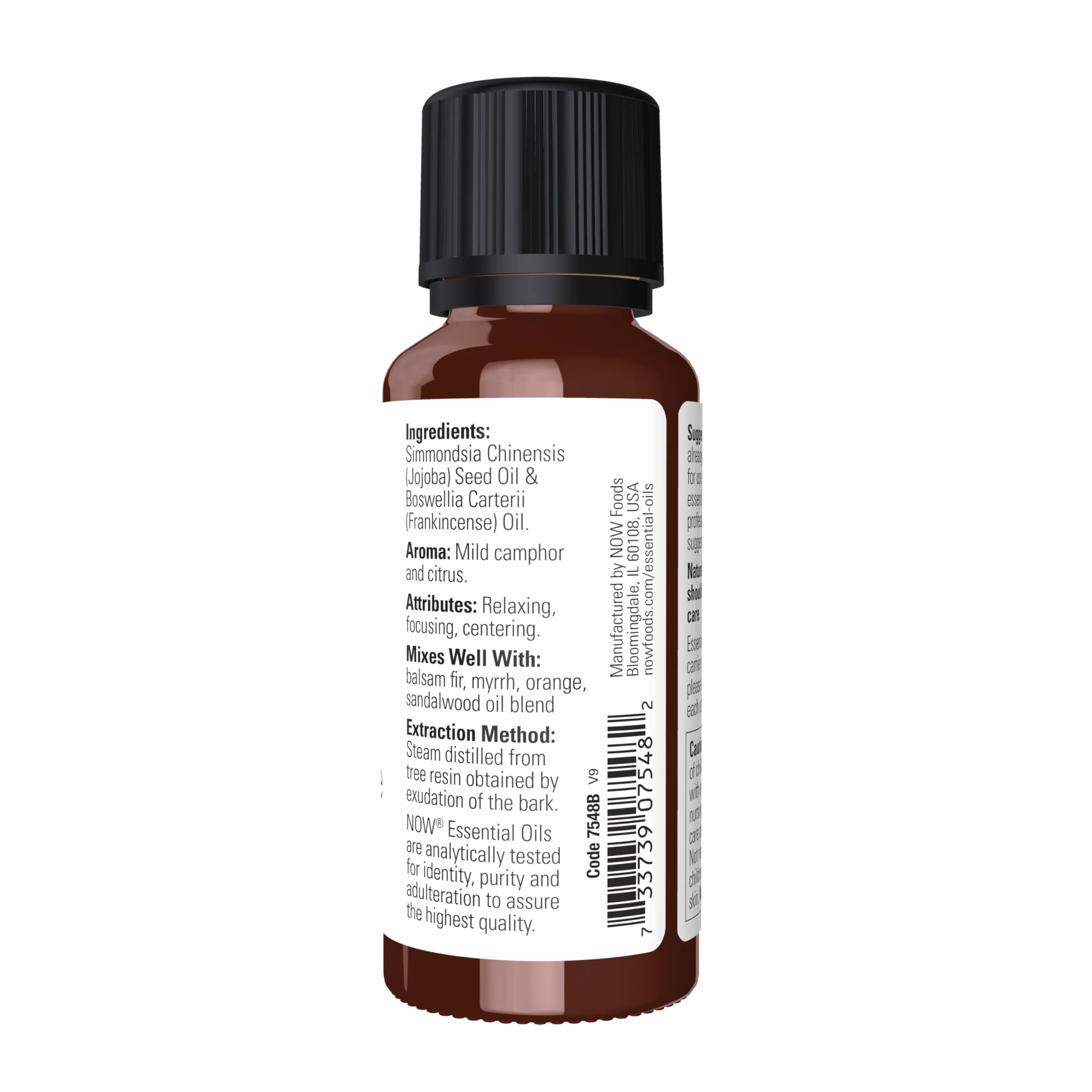 NOW Essential Oils Frankincense Oil Blend 20% czysty olej z kadzidłowca w jojoba aromaterapia 30 ml