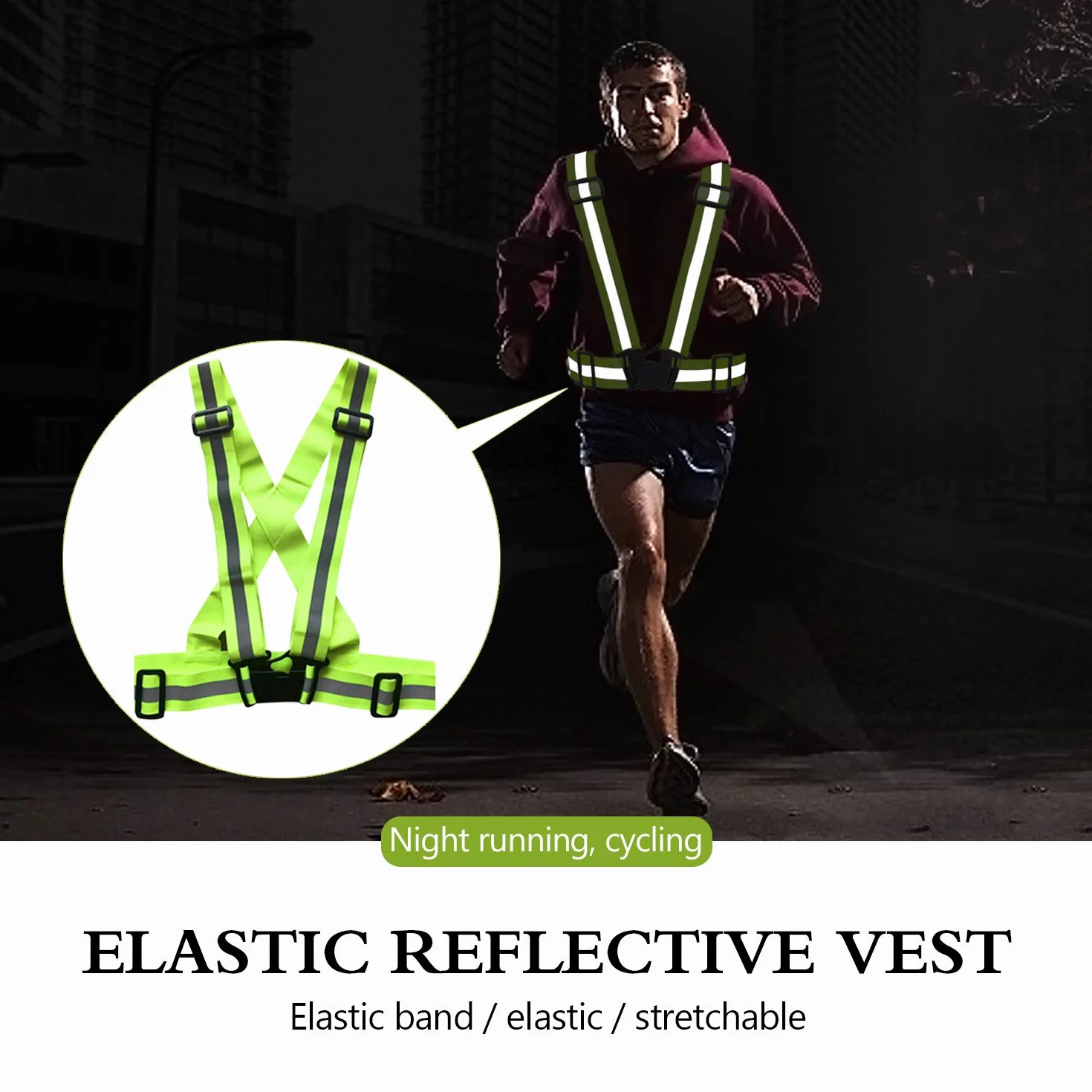SANTOO 2 Stück Reflektorweste,360° Sicherheitsweste Motorrad Warnweste Reflektierende Weste Elastic Verstellbar Warnweste Erwachsene Kinder für Laufen, Camping, Fahrrad, Motorrad