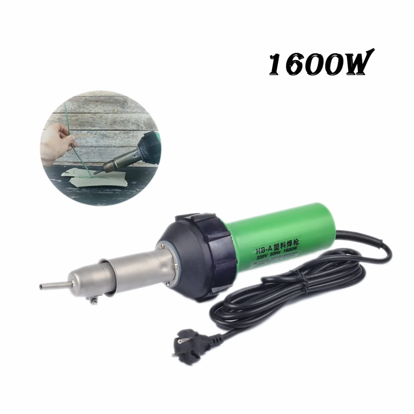 Pistolet termiczny 1600W spawacz Hot wiatrówka stacja regulowana temperatura suszarka do włosów lutownica spawanie opalarka latarka i 2 dysze i rolki, spawanie gorącym gazem pistolet narzędzie (Color