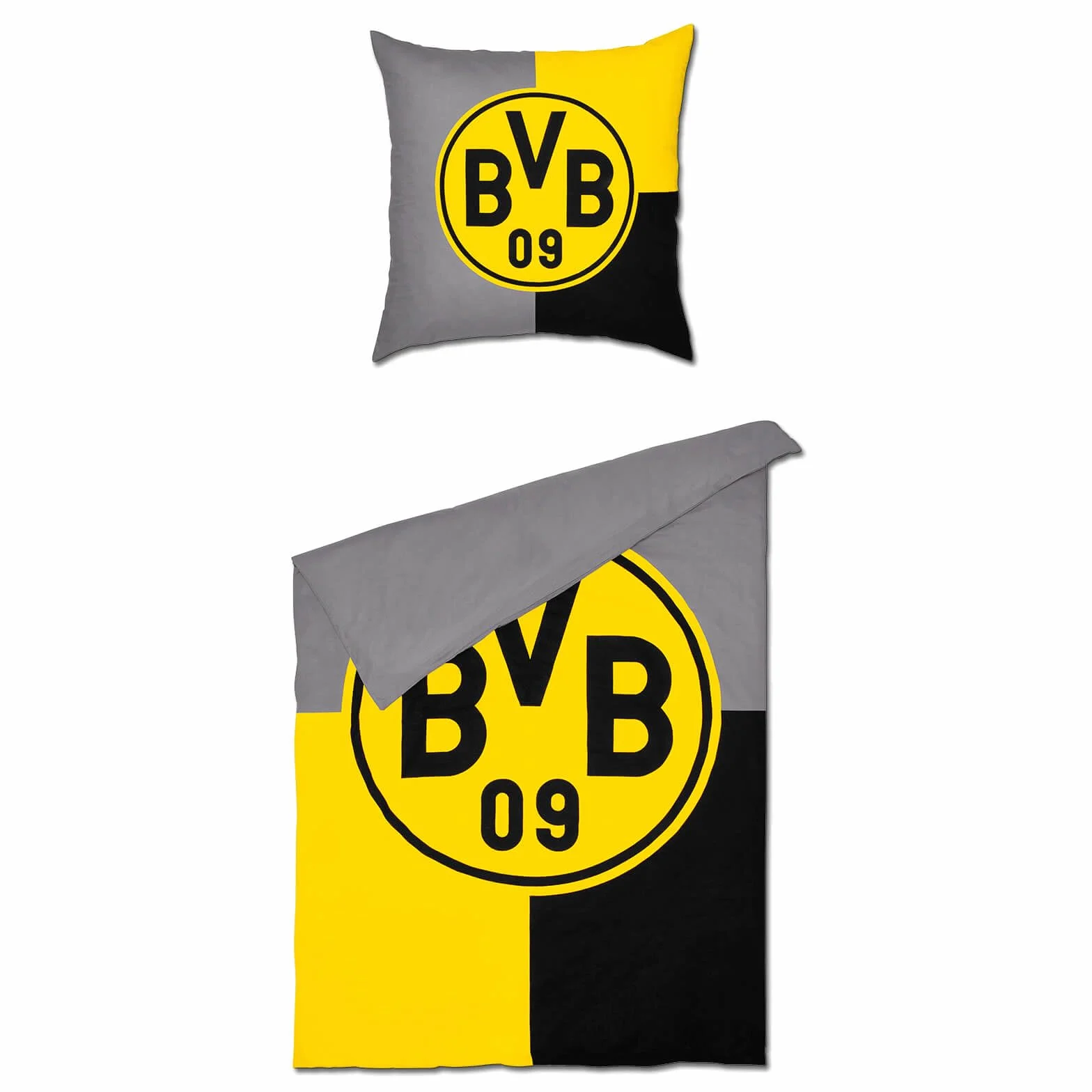 Borussia Dortmund Unisex – dwustronna pościel BVB dla dorosłych czarno-żółta 135 x 200 cm, wielokolorowa