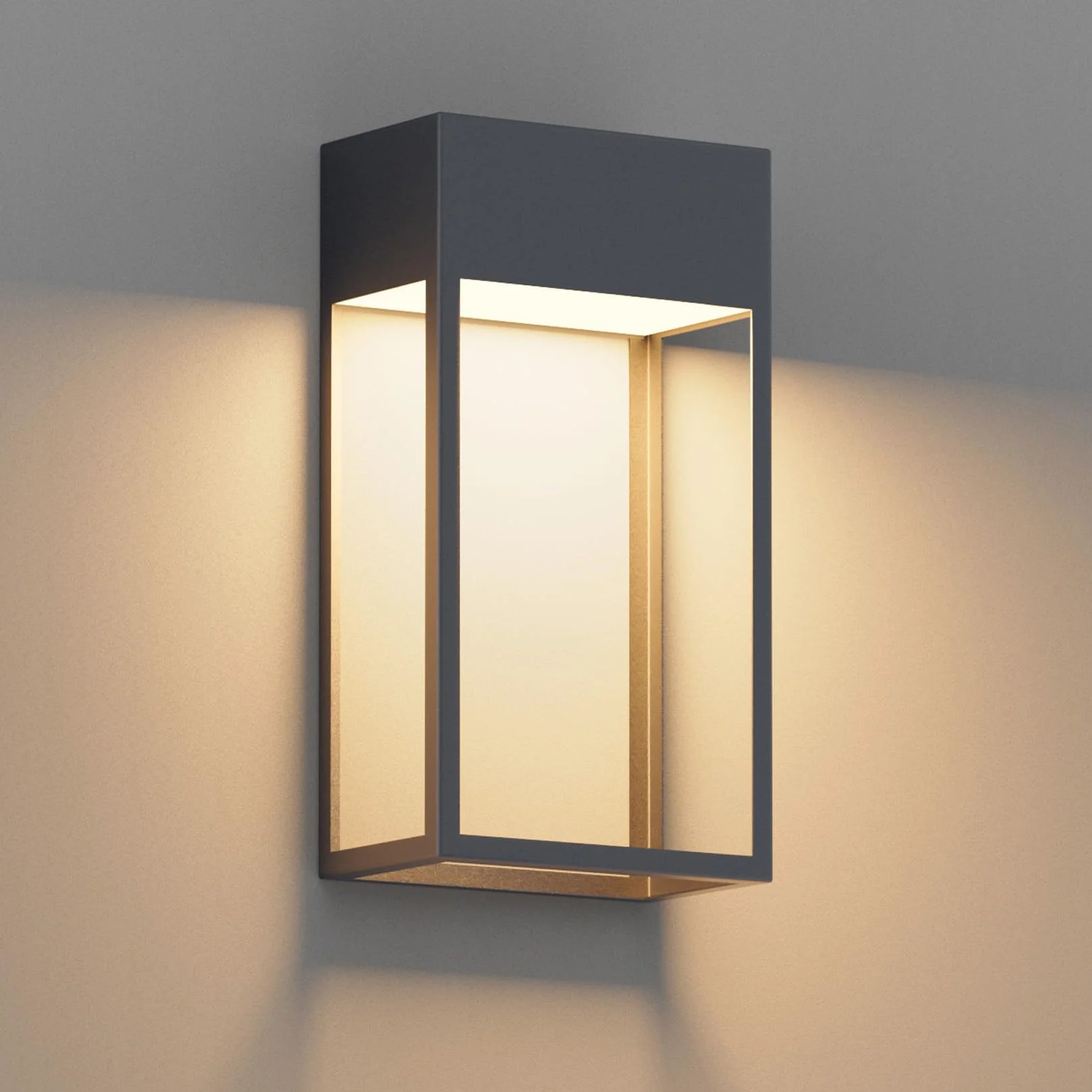 Klighten 24 W LED kinkiet zewnętrzny, 3000K kinkiet, IP65 nowoczesna lampa ścienna aluminiowa, do ogrodu/tarasu/patio, 1545LM, ciepła biel, antracyt