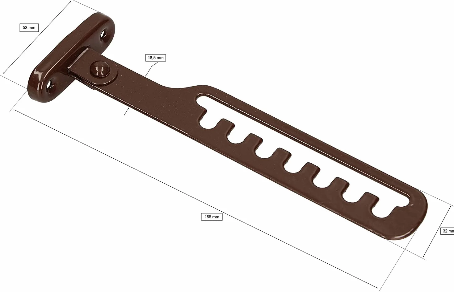 KOTARBAU® Zestaw 2 regulatorów przechyłu do okien, ochrona przed zatrzaśnięciem, rygiel okienny do regulacji otworu okiennego, stoper okienny, nożyce uchylne, kolor brązowy