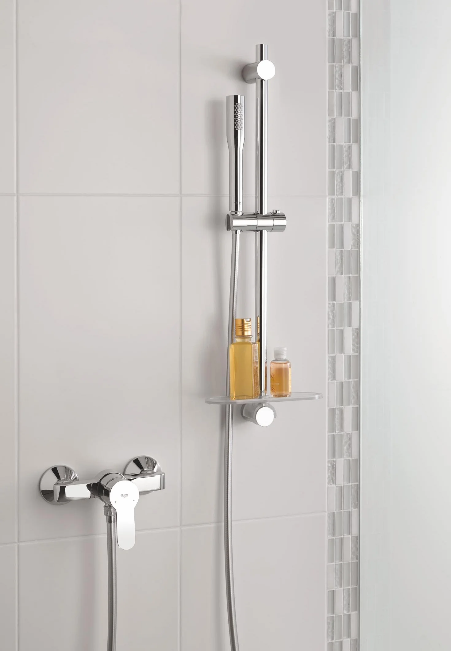 GROHE Vitalio Get – słuchawka prysznicowa, 1 rodzaj strumienia (doskonały obraz strumienia, nadaje się do podgrzewaczy wody, słuchawka prysznicowa z podwójnymi ściankami, system zapobiegający