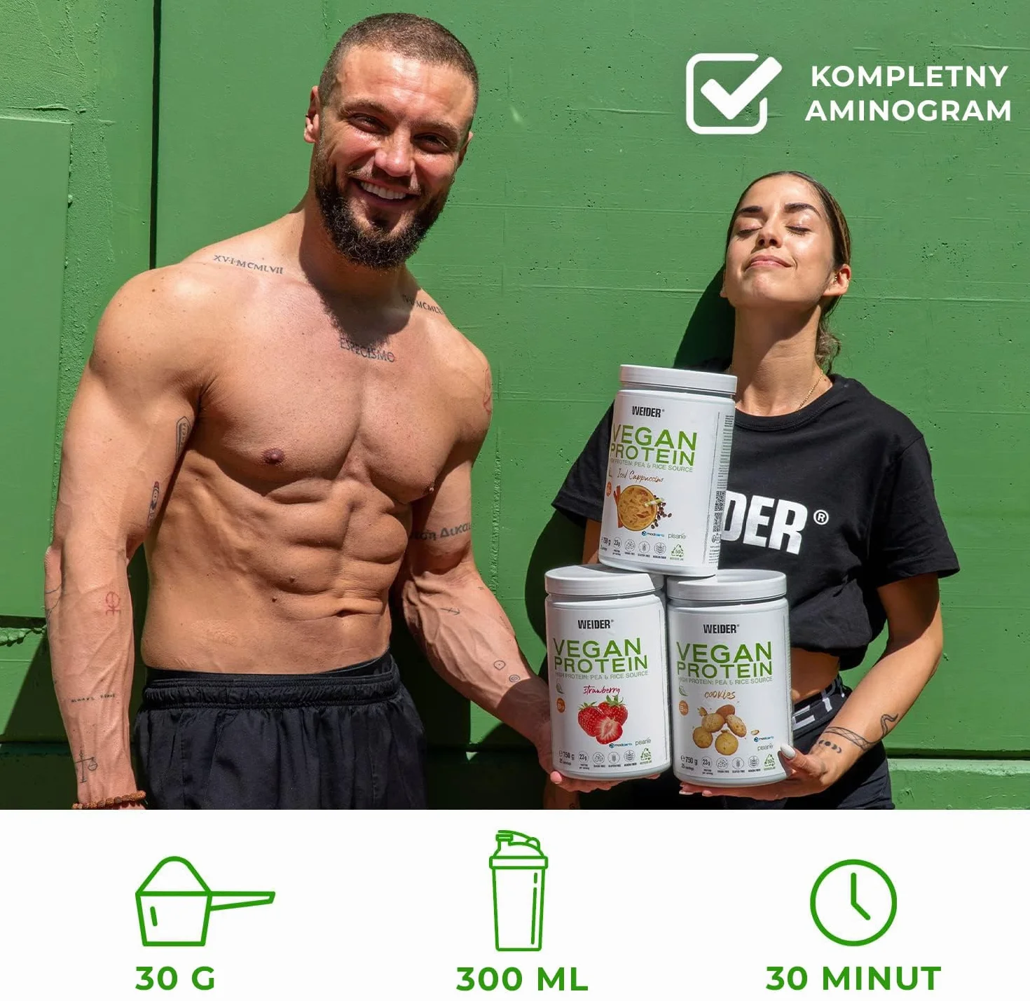 Weider Vegan Protein Izolat Białka Grochu i Ryżu 750 g Waniliowy