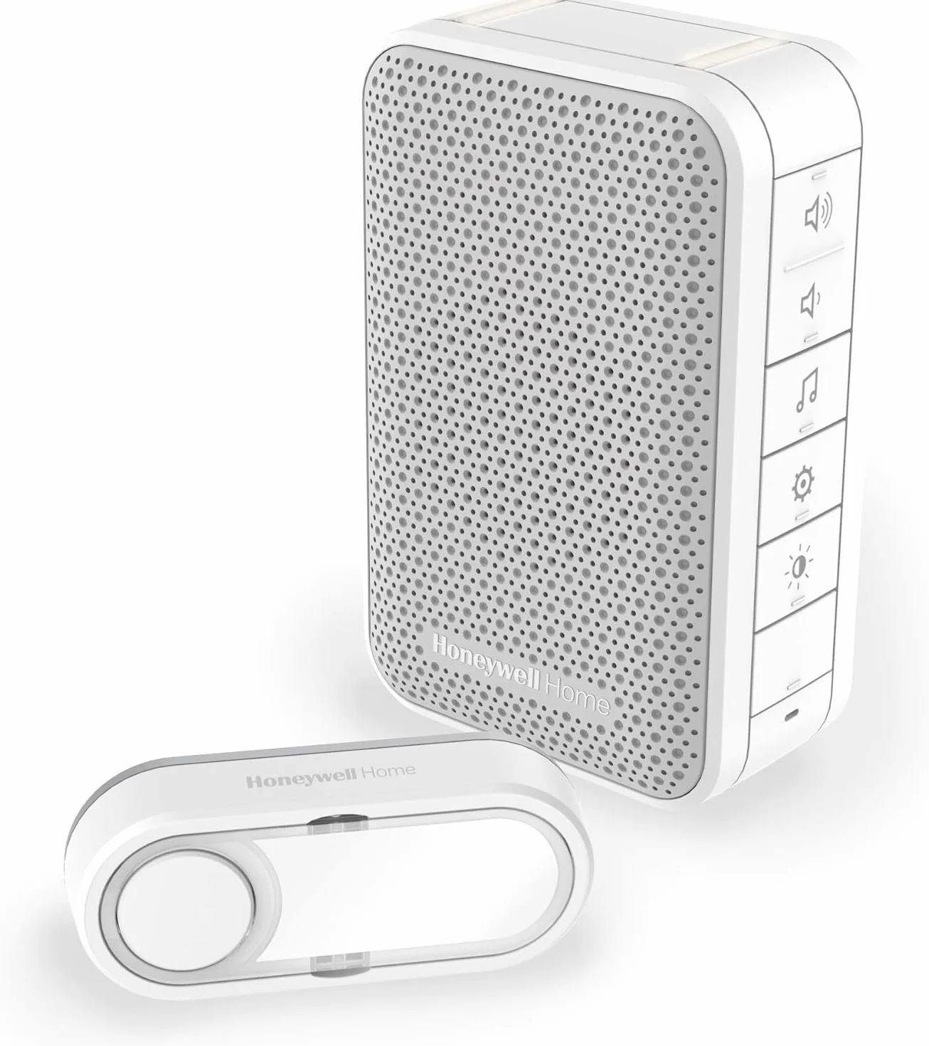 Honeywell Home DC313S seria 3 przenośny, bezprzewodowy dzwonek LED z przyciskiem dzwonka (biały)