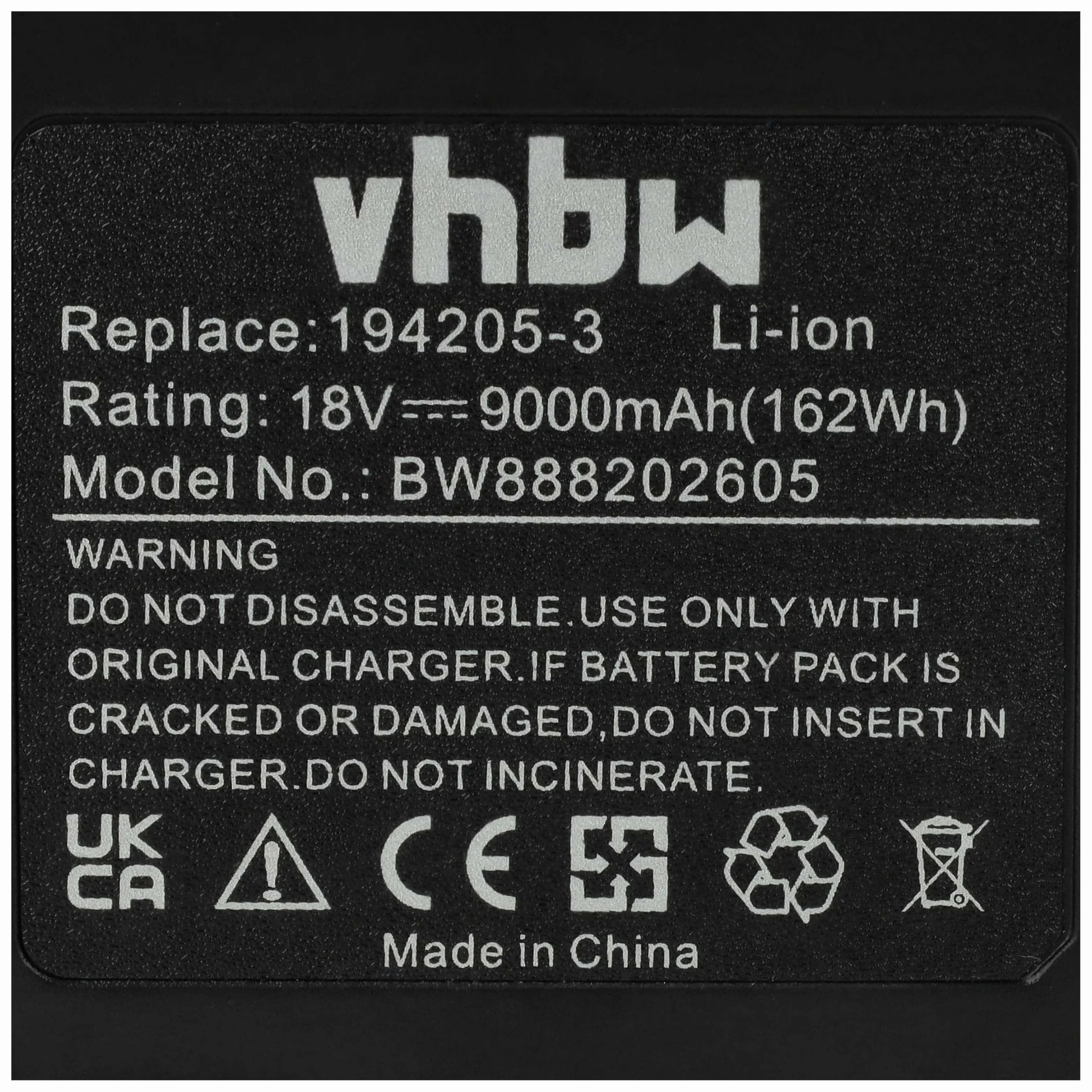 vhbw Akumulator kompatybilny z elektronarzędziami Makita BDF452SHE, BDF452Z, BDF453SHE (9000 mAh, litowo-jonowy, 18 V, 5 ogniw)