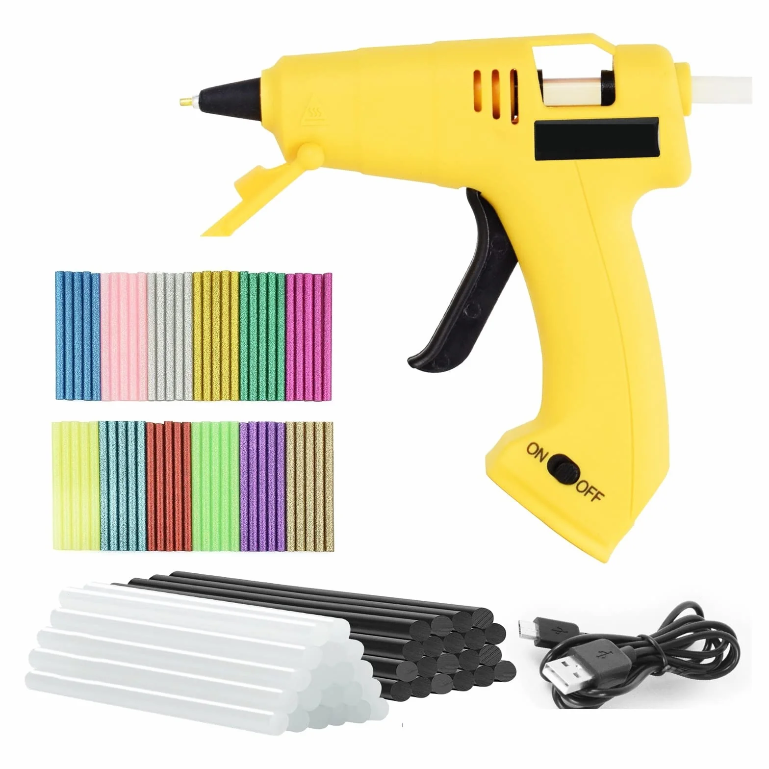 Pistolet Do Kleju Na GorąCo USB Ładowanie Bezprzewodowy Pistolet Do Klejenia Z 100 Szt. 7mm Kleje W Sztyfcie DC Mini Gluegun Przeszczep Narzędzie Do Majsterkowania Do Szkoły Domowej(N-220AY-100PC)