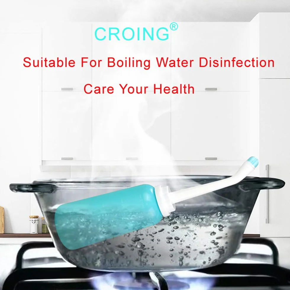 CROING Przenośny bidet, 2 szt., butelka do spryskiwania, 500 ml, przenośna bidet pod prysznic, dla dorosłych kobiet, pielęgnacja poporodowa, hemoroidy