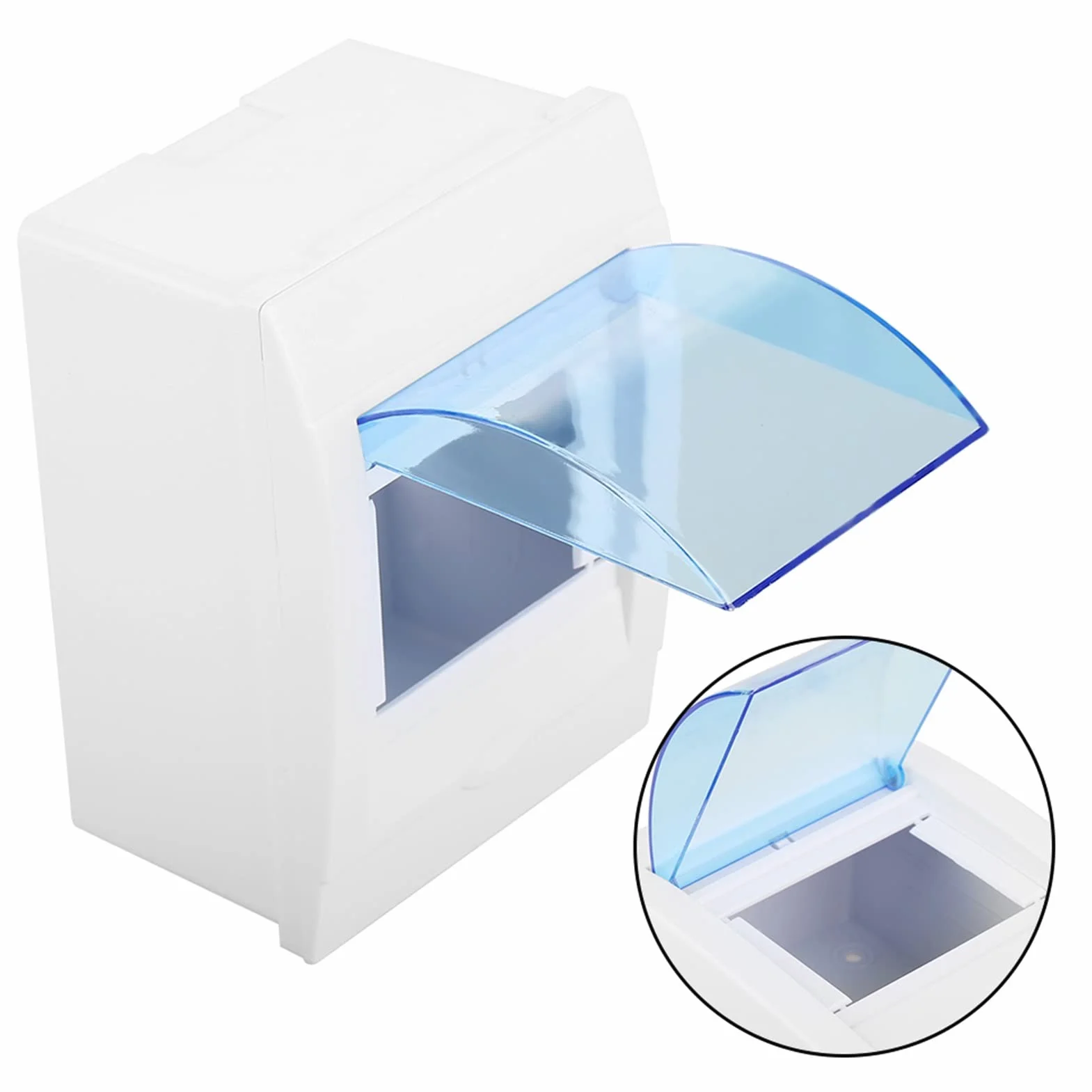 Hyuduo 3-4-drożna Skrzynka Rozdzielcza Wyłącznika Automatycznego ABS Biała Niebieska 13x9,6x6,5 cm Montaż Wewnętrzny Przezroczysta Pokrywa Stanu