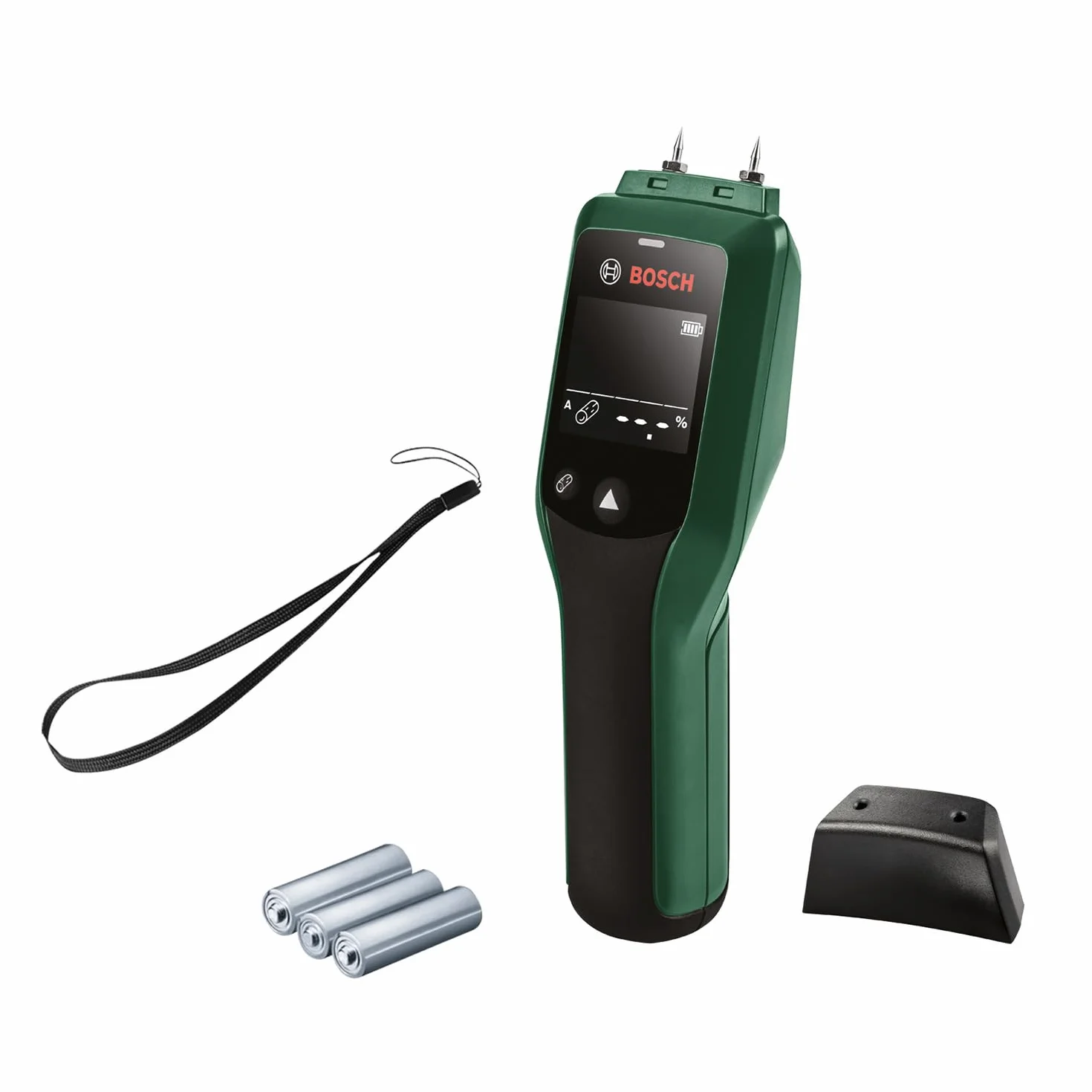 Bosch Wilgotnościomierz UniversalHumid (precyzyjny rezultat pracy dzięki wstępnemu wyborowi grupy drewna i trójkolorowej diodzie LED zapewniającej łatwą interpretację wyników)