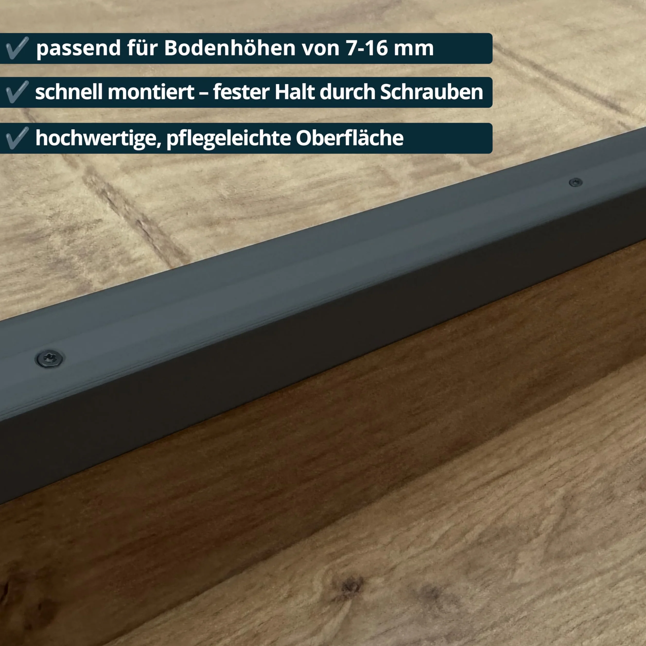 ufitec system profilowy do parkietów i podłóg laminowanych – do wykładzin o wysokości 7-15 mm – dostępny w wielu kolorach (profil krawędzi schodów 190 cm długości, ciemny brąz)