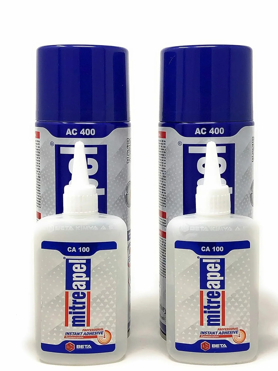 Mitreapel Klej Superka (3,5 oz.) z aktywatorem kleju w sprayu (13,5 fl oz.) – klej cyjanoakrylowy do majsterkowania i budowania | opakowanie 2 szt