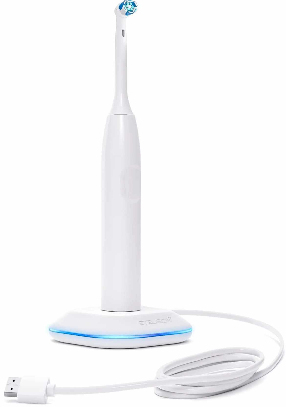 Galvanox Elektryczna ładowarka do szczoteczek do zębów - kompatybilna ze szczoteczkami do zębów Braun ORAL-B, model zastępczy 3757 - zasilanie USB, bez wtyczki adaptera brytyjskiego (biała)