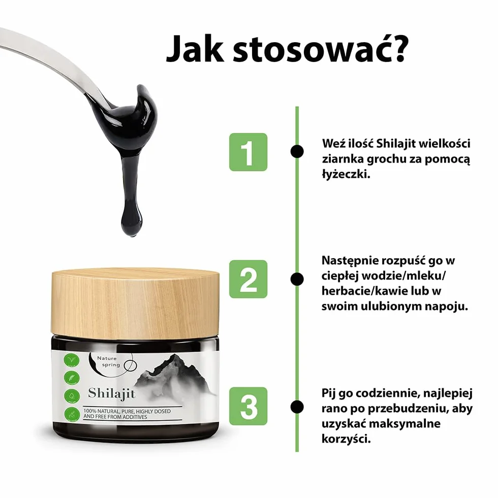 Mumijo Shilajit Żywica w Szkło z Kwasem Fulwowym i Humusowym Wspomaga System Immunologiczny