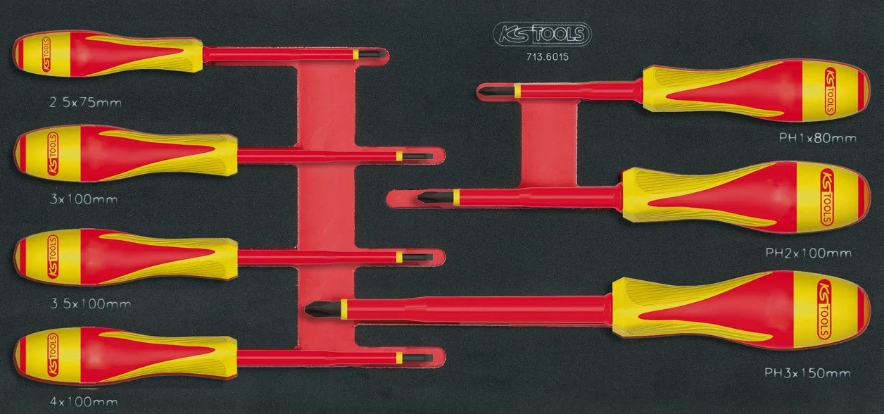 KS Tools 713.6015 Ultimate Modul-7 śrubokręt izolowany 1000 V płaski/Phillips
