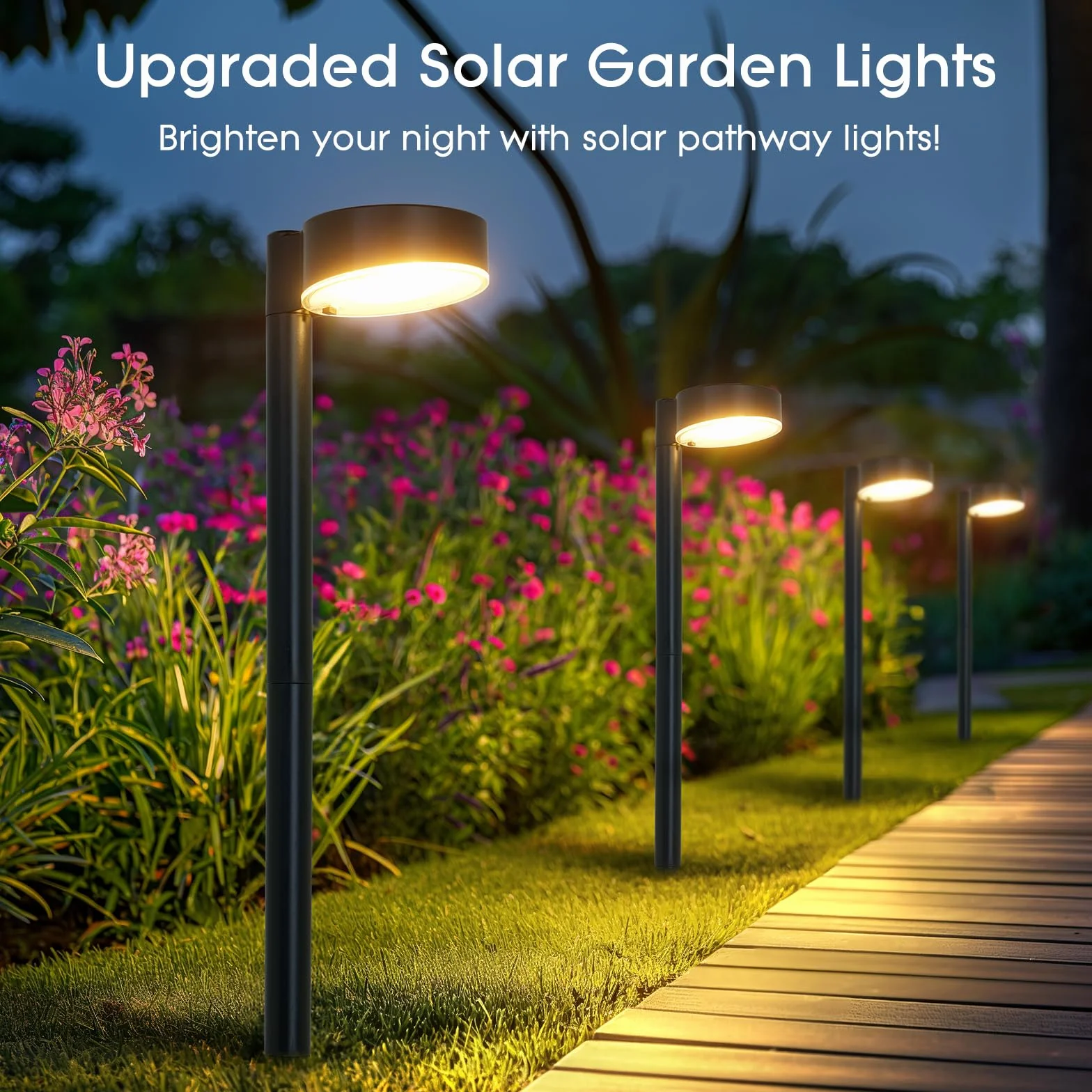 BUCASA Lampy solarne ogrodowe IP65 6x12 LED na zewnątrz