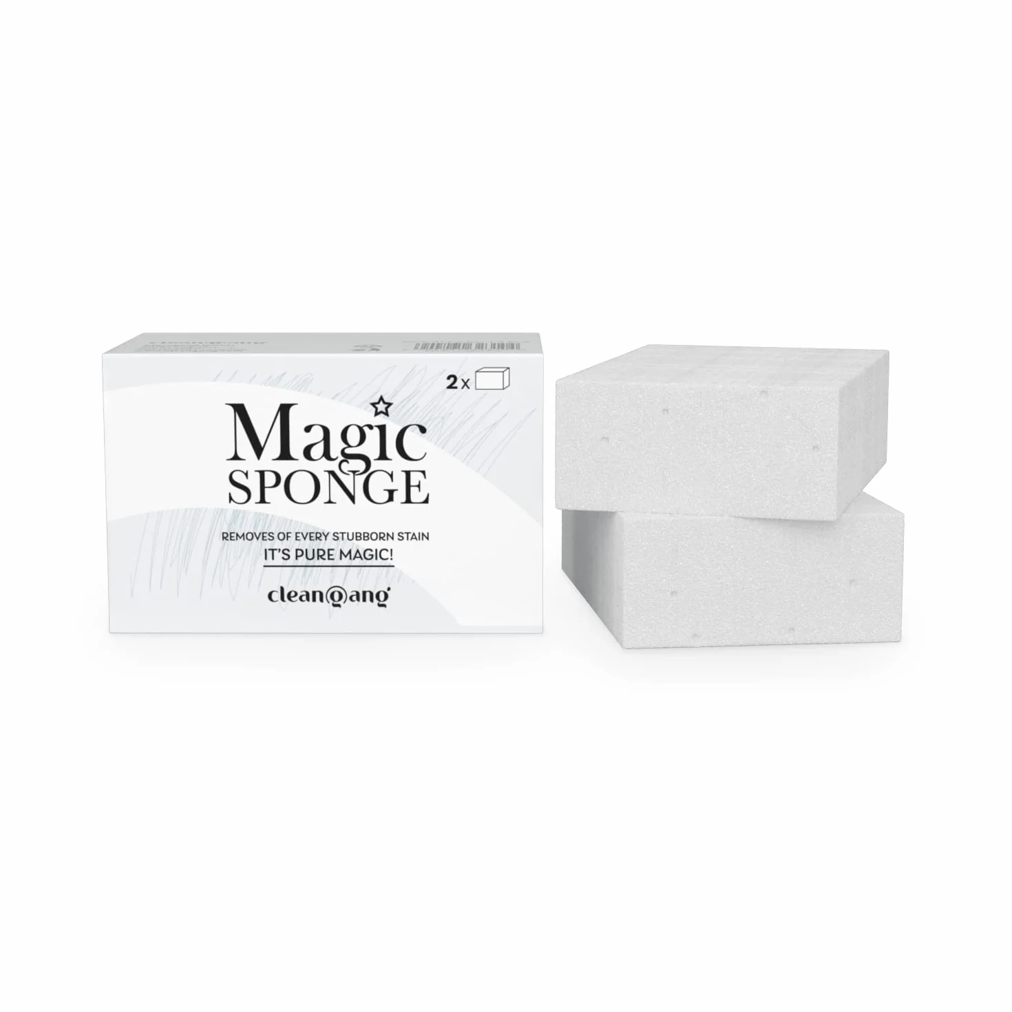 CleanGang - Magic Sponge gąbka do usuwania brudu – gąbka do szybkiego i skutecznego czyszczenia – gąbka do usuwania brudu do ścian, mebli i wielu innych – gumka do usuwania brudu, 2 sztuki