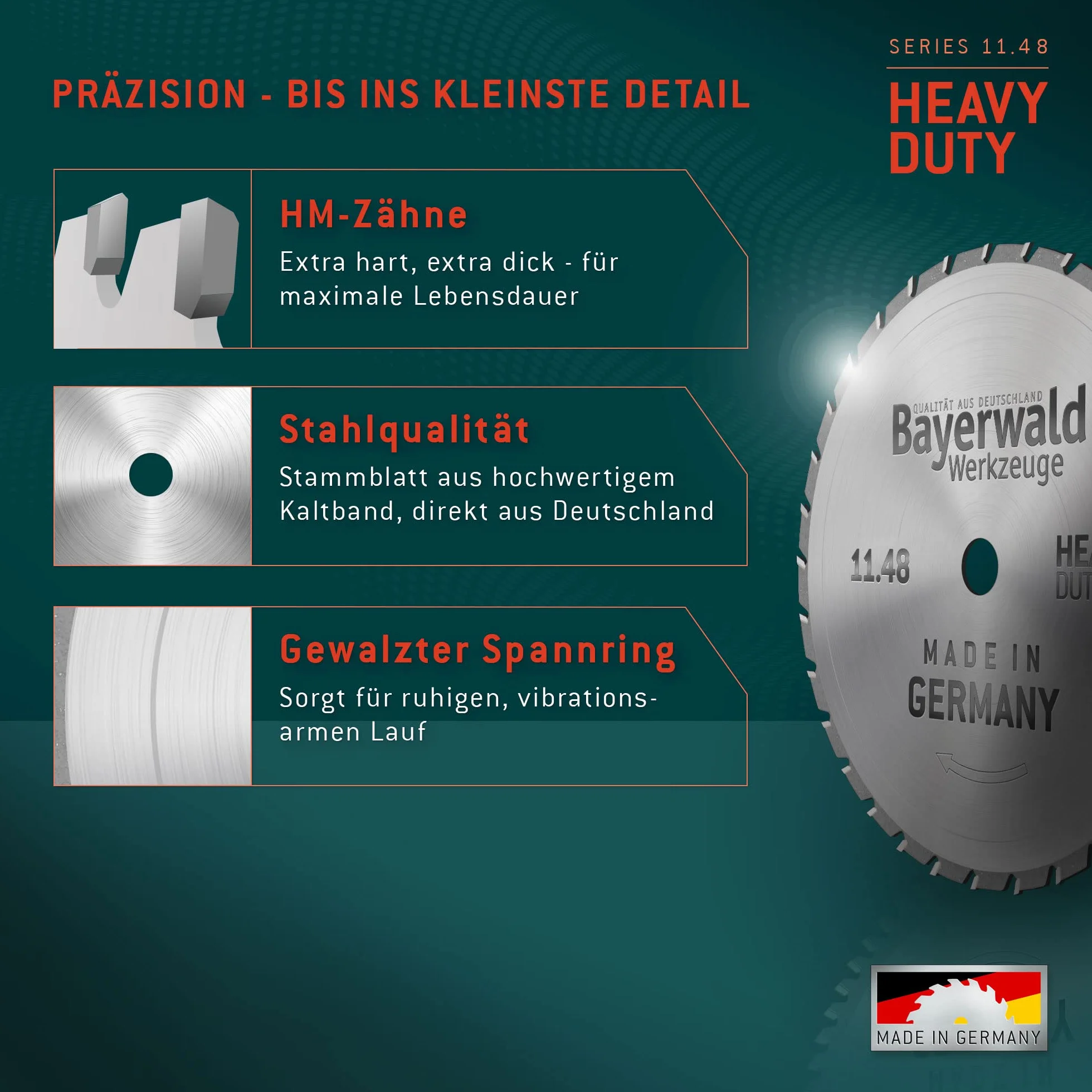 Bayerwald - HM tarcza do piły wielofunkcyjnej - Ø 165 mm x 2 mm x 20/16 mm | ząb zmienny z wymienną fazą (42 zęby) | uniwersalny brzeszczot piły - nadaje się do różnych materiałów