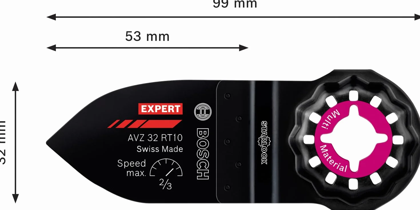 Bosch Professional 1x Płytki ścierne palcowe EXPERT AVZ 32 RT10 (do Twarde drewno, Miękkie drewno, Szerokość 32 mm, Akcesoria Narzędzie wielofunkcyjne)