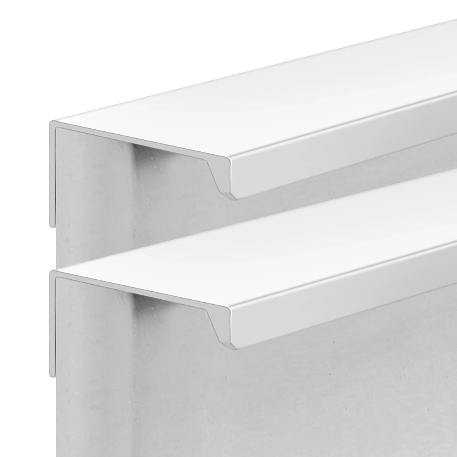 Ukryte uchwyty do szafek, ukryte Stop aluminium Niewidoczna klamka drzwi Szafa na ubrania Kuchenne Meble Gałki bram Białe 2 sztuki(Hole distance 192mm)