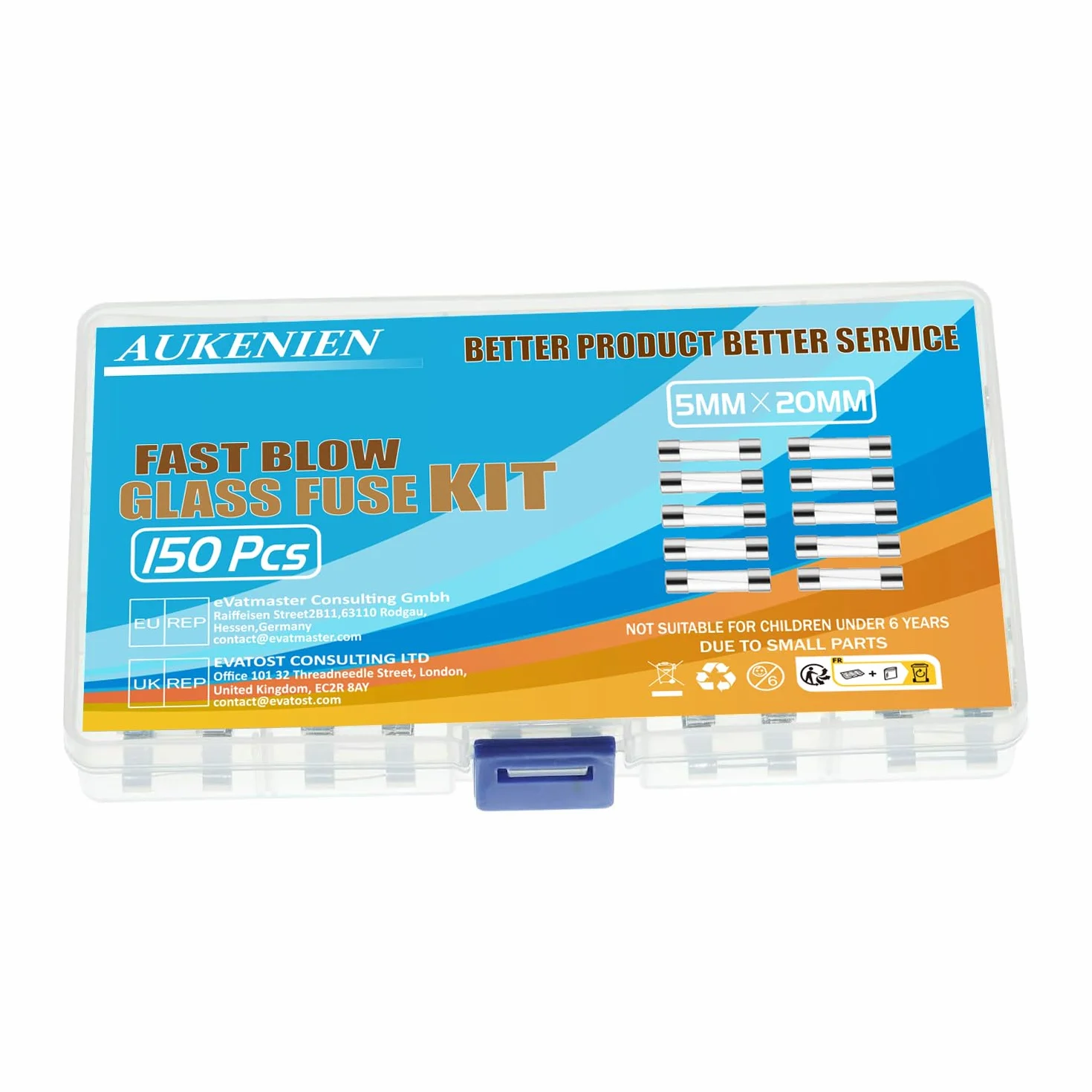 AUKENIEN 15 Wartość 150 sztuk 0,5A 1A 1,6A 2A 2,5A 3A 3,15A 4A 5A 6,3A 8A 10A 12A 15A 20A 250V Bezpieczniki 5x20mm Bezpiecznik szklany rurkowy Mikro bezpiecznik Szybki zestaw bezpieczników szklanych