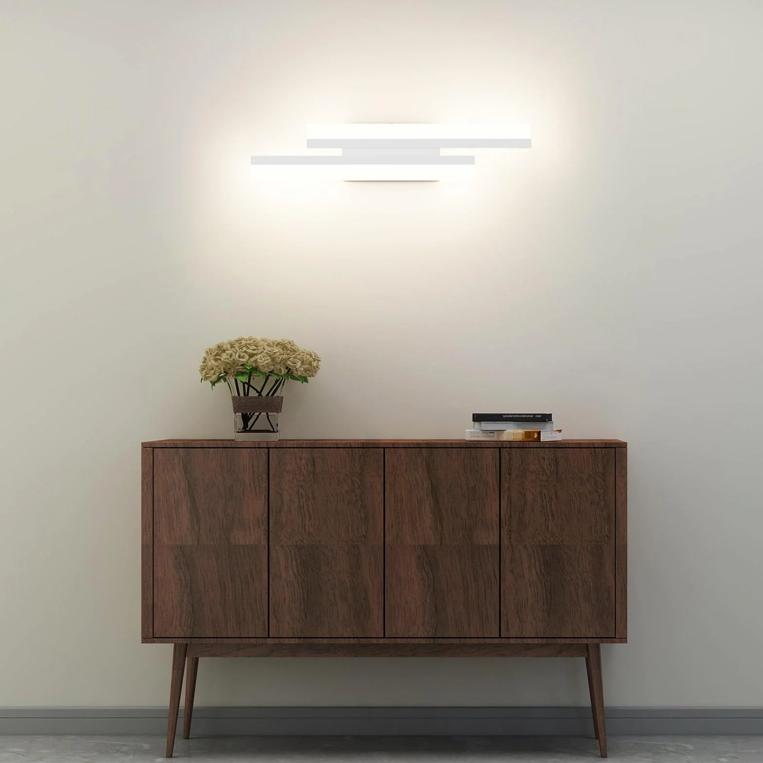 Klighten Lampa ścienna LED do wnętrz, 40 cm, 12 W, 850 lumenów, nowoczesna lampa, aluminium, żelazo + akryl, do sypialni, salonu, korytarza, klatki schodowej, 110-240 V, biała