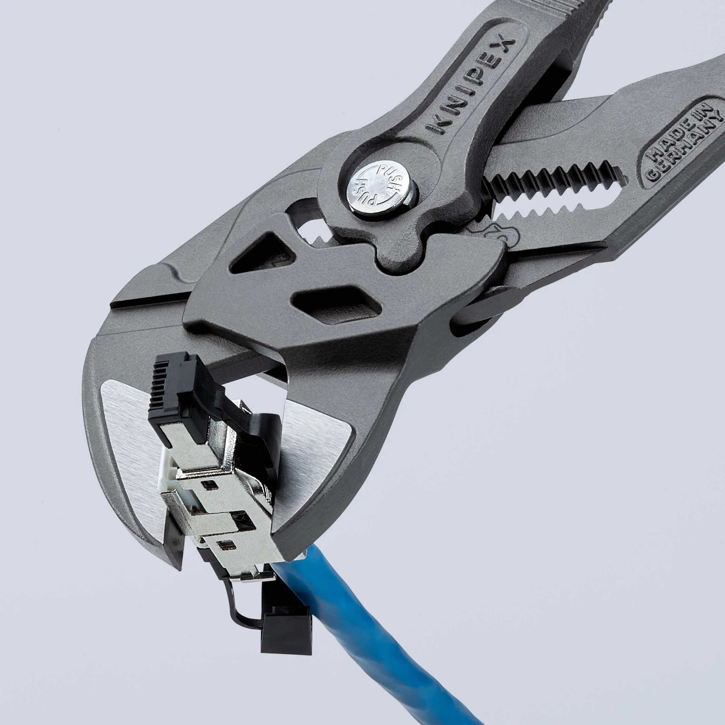 KNIPEX Szczypce-klucz szczypce i klucz w jednym narzędziu fosforanowana, szara z osłonkami wielokomponentowymi 250 mm, 86 02 250