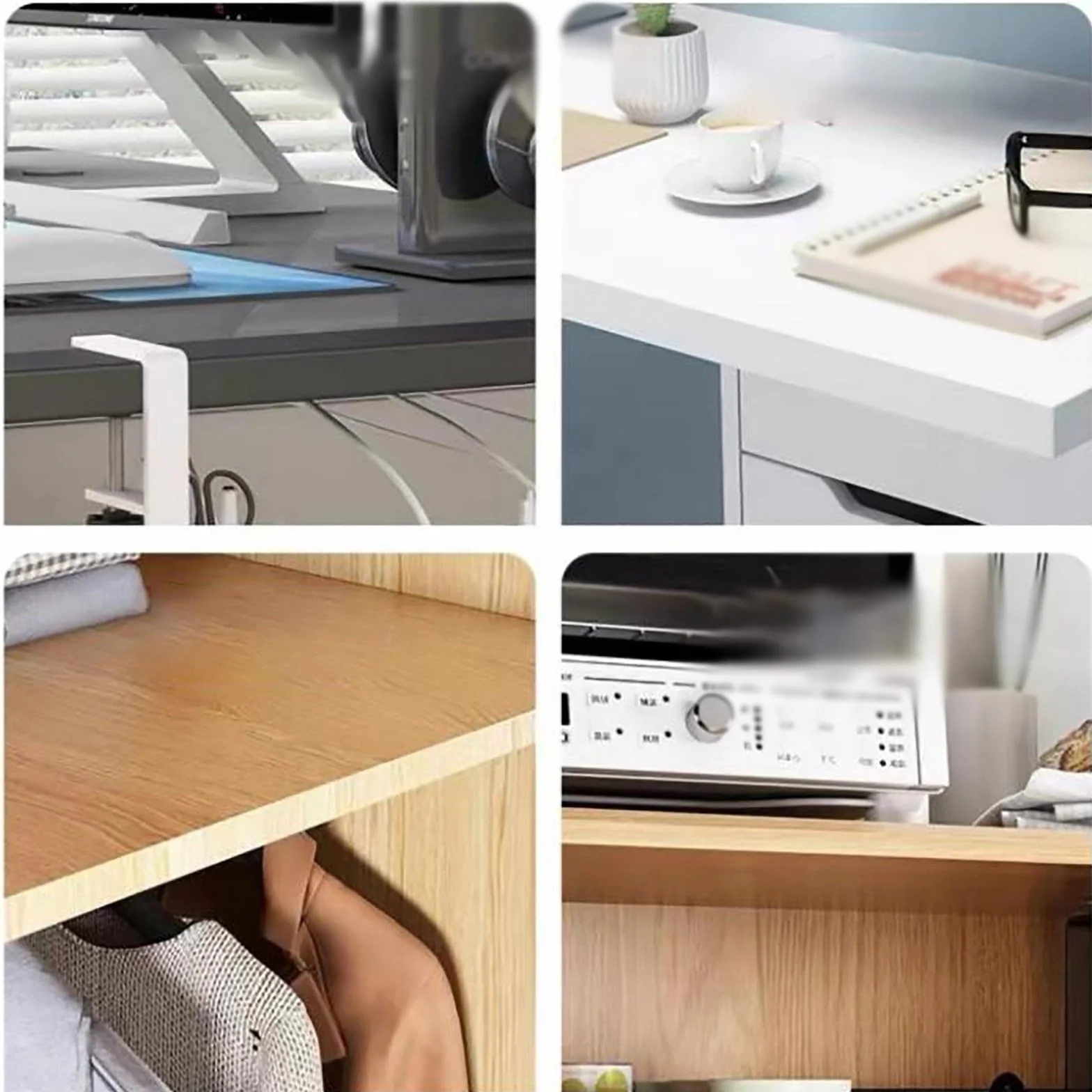 Taca do zarządzania kablami Organizer na kable pod stołem bez perforowanego kosza do przechowywania Regulowana półka pod biurkiem Organizer sznurkowy (kolor: czarny, rozmiar: 34 x 11,7 x 7,9 cm)