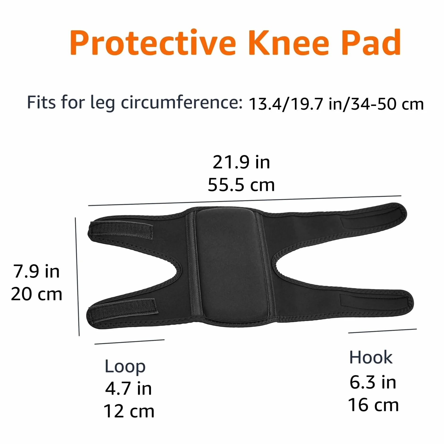 Amazon Basics wygodne nakolanniki do pracy nad/pod kolanami z regulowaną ochroną, 21,6 cm, jeden rozmiar, 1 para, 2 sztuki, kolor czarne