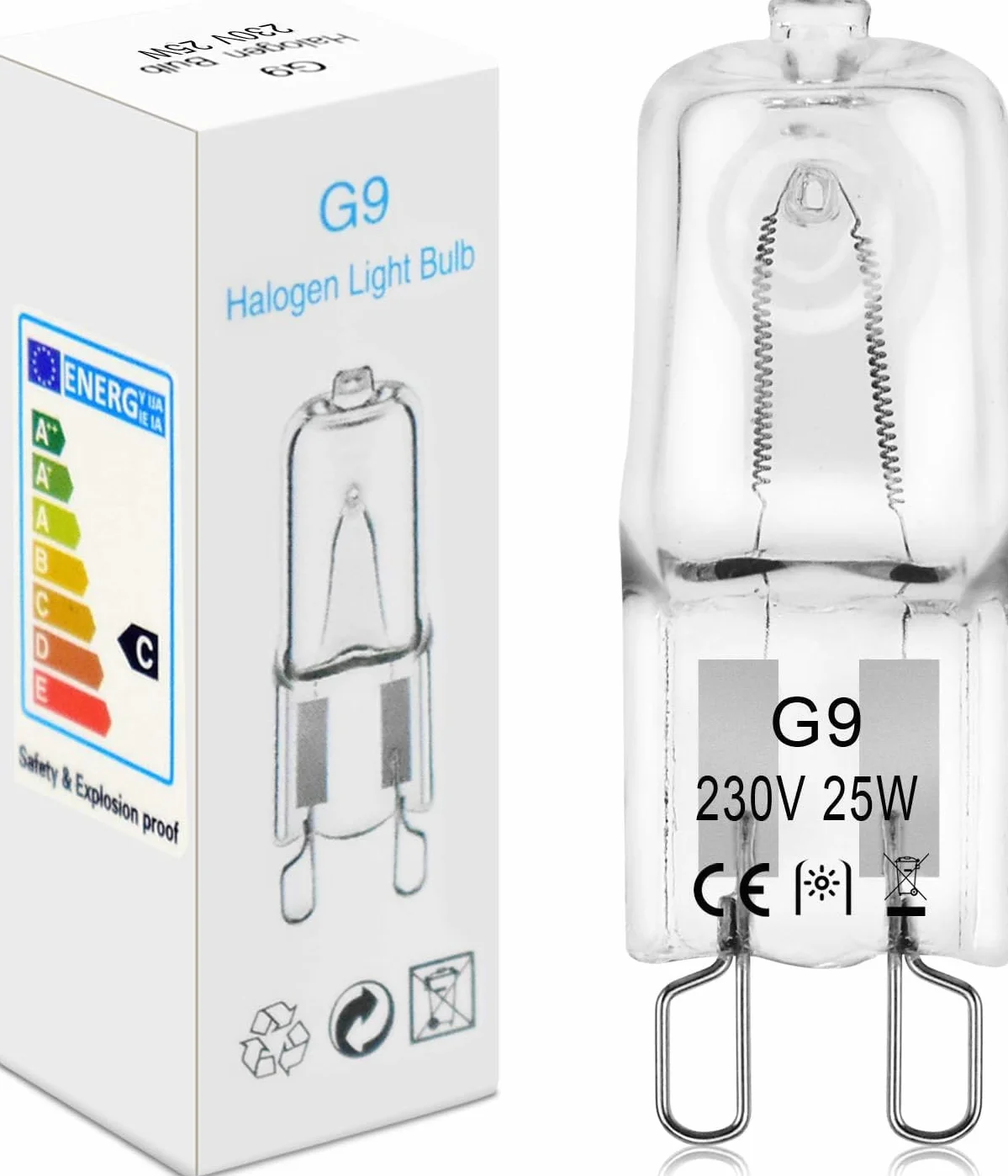 BROTOU Zestaw 4 żarówek halogenowych G9, G9, 25 W, 230 V, 2800 K, ściemniane, halogenowe żarówki do piekarnika, mikrofalówki, kuchenki sufitowej (4-25 W)