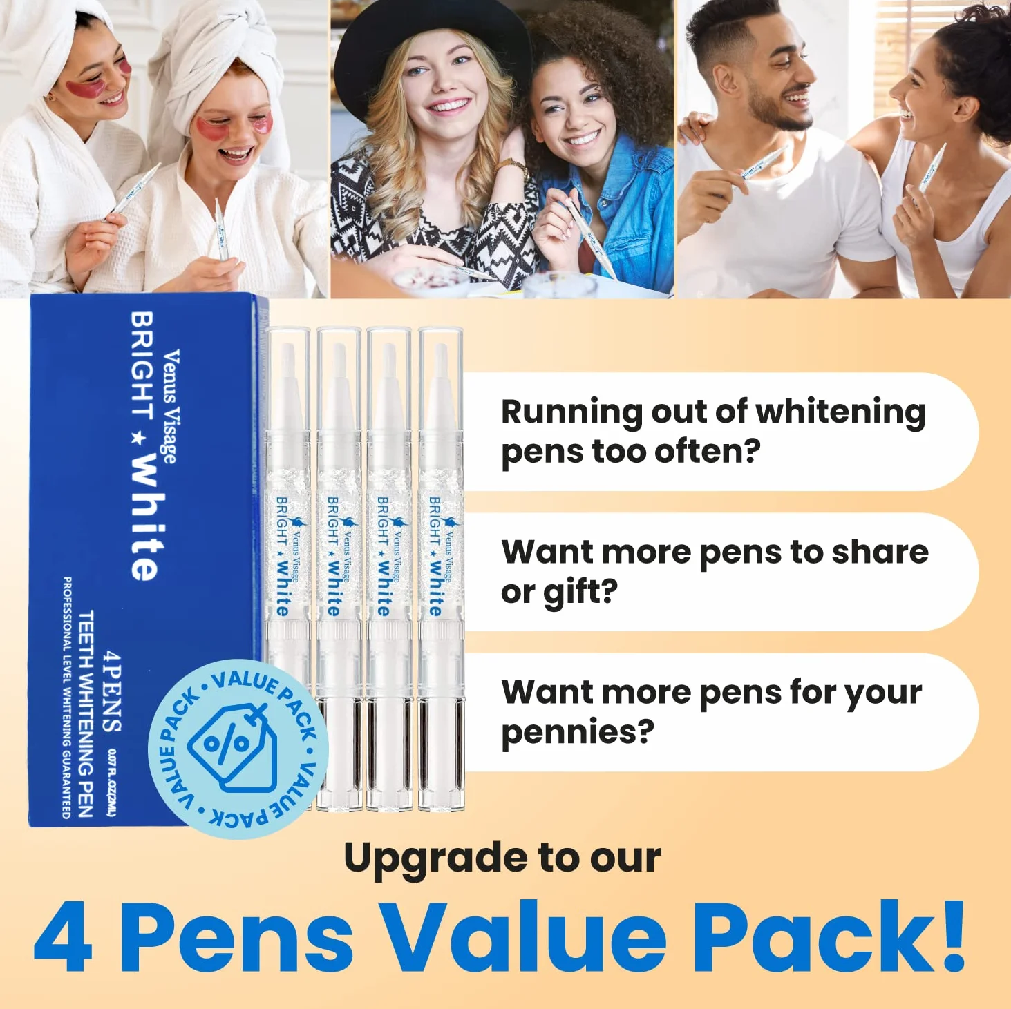 Zestaw do wybielania zębów z zestawem do uzupełniania, 3 markery do wybielania zębów, profesjonalny zestaw do wybielania zębów, wodoodporny, do czyszczenia zębów