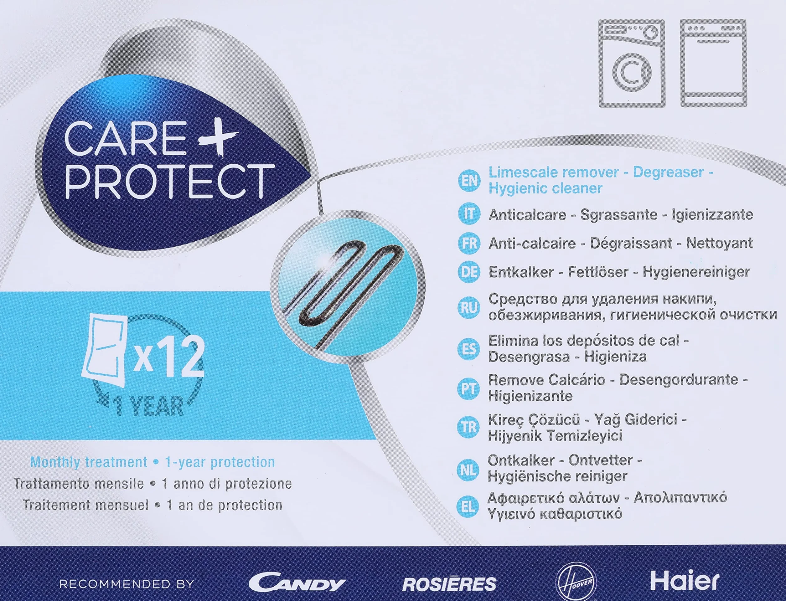 Care+Protect CANDY 35601768 Anticalcare Sgrassante Igenizzante Lavatrice Lavasto