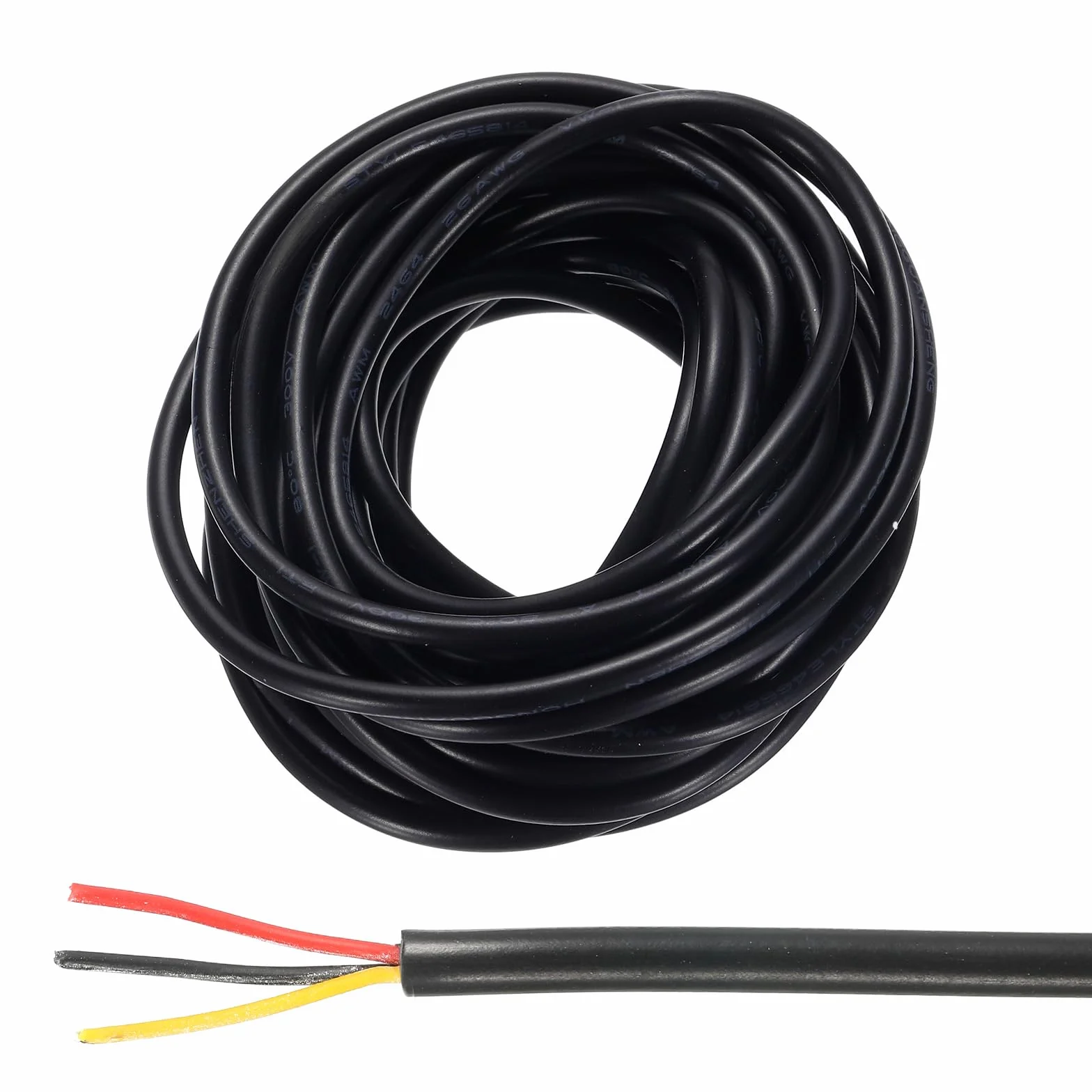 QUARKZMAN 26AWG kabel elektryczny 3 przewody LED oświetlenie kabel ocynkowany miedziany 5m niskie napięcie obudowa PVC elastyczny przedłużacz czarny do taśm LED lamp oświetleniowych