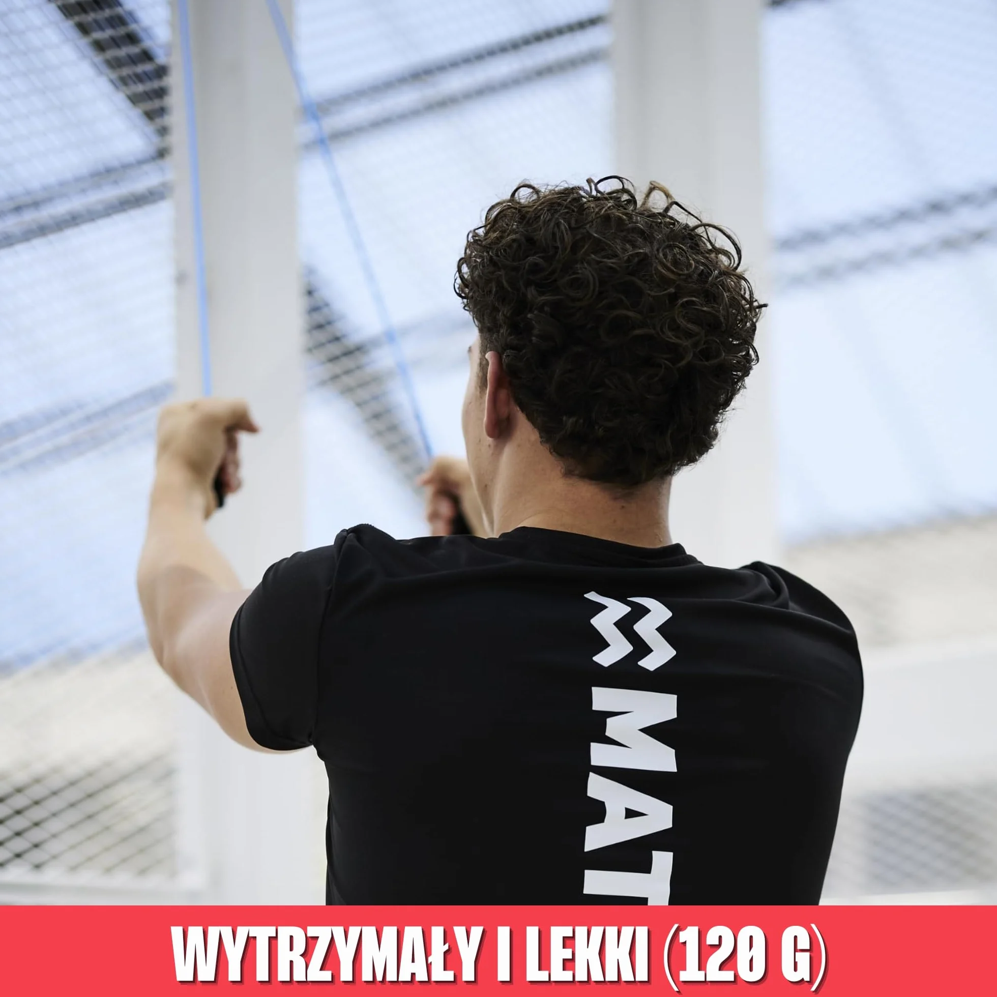 MATCHU pulley na ramię z kółkiem 190 cm niebieski czarny