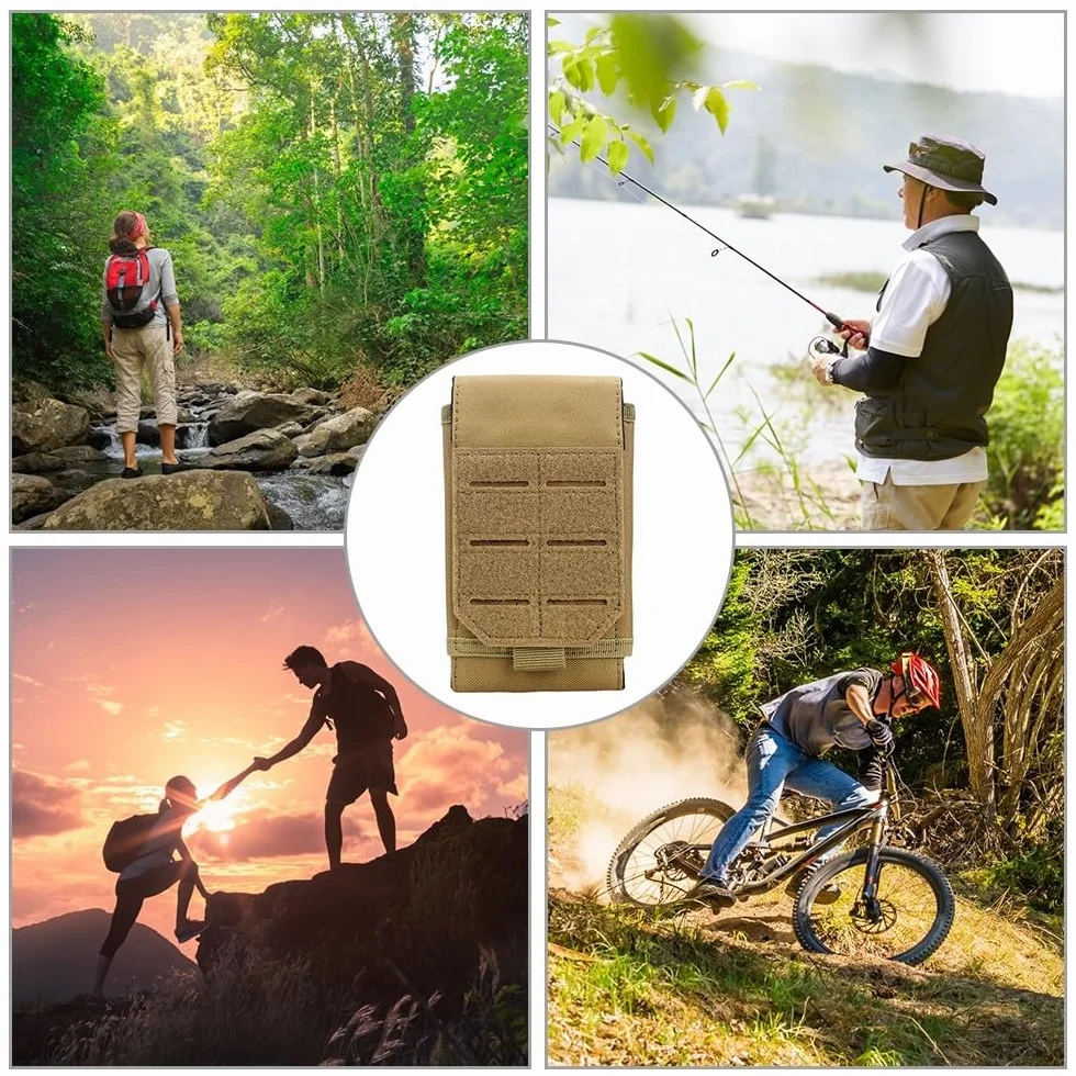 Taktyczne etui na telefon, telefon Molle Smartphone Pasek, torba bananowa z gniazdem na karty smartfona 4" do 7", czarny