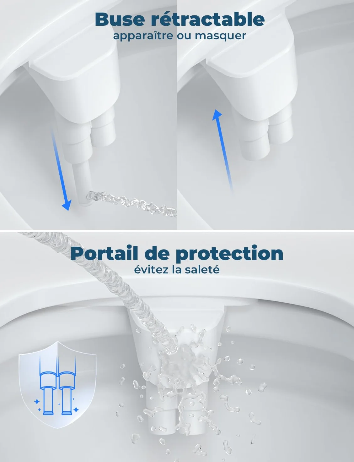 YissVIC japoński bidet toaleta nieelektryczna podwójna chowana dysza łatwa instalacja samoczyszcząca regulacja ciśnienia wody na zimną wodę, czyszczenie z przodu i z tyłu