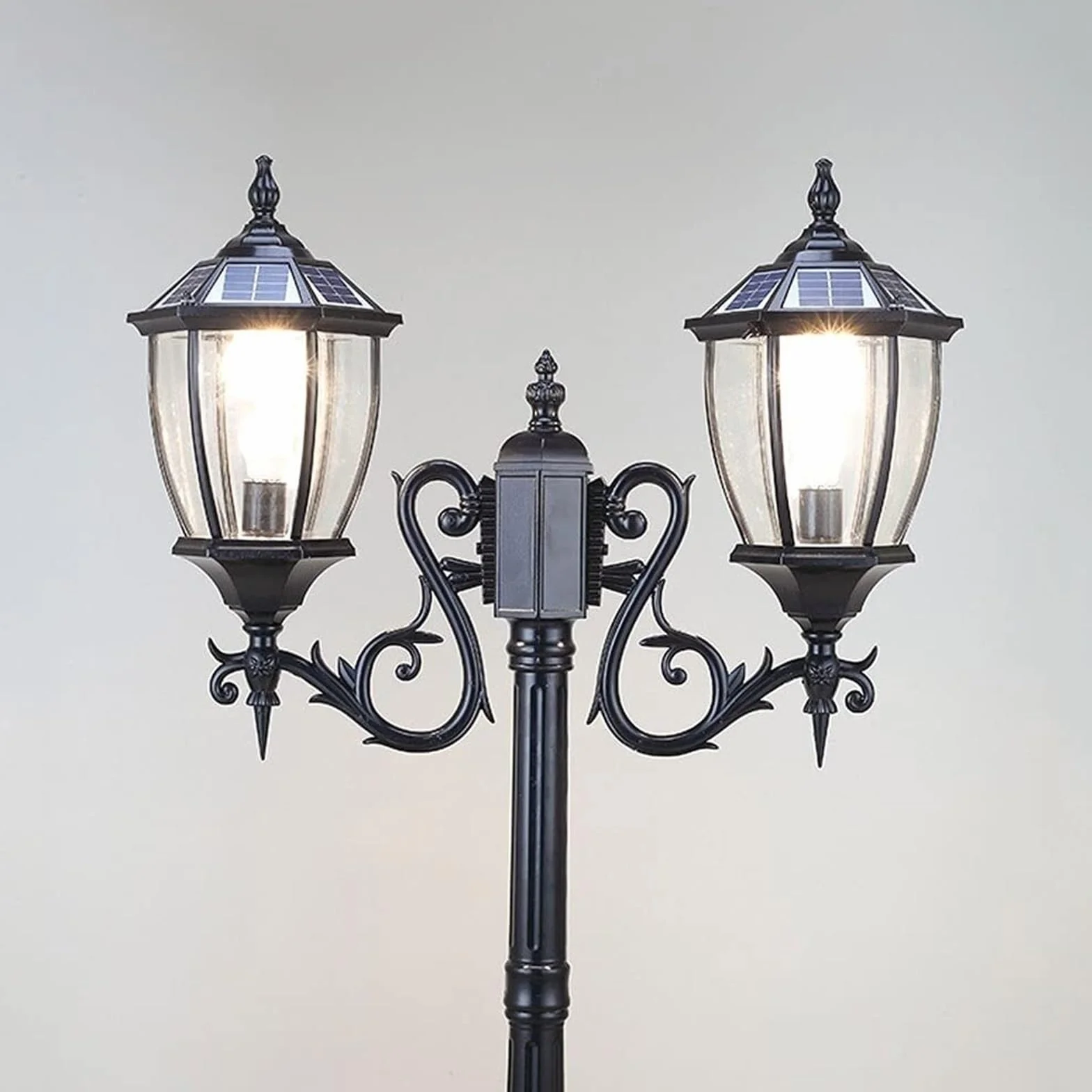 Lampy Zewnętrzne Na Taras, Słupki Do Lamp Zewnętrznych, Lampy Uliczne Solarne, Wodoodporne Ip56, Słupy Oświetleniowe, Słupy Oświetleniowe, Oświetlenie Zewnętrzn(Wysokość 205 Cm)