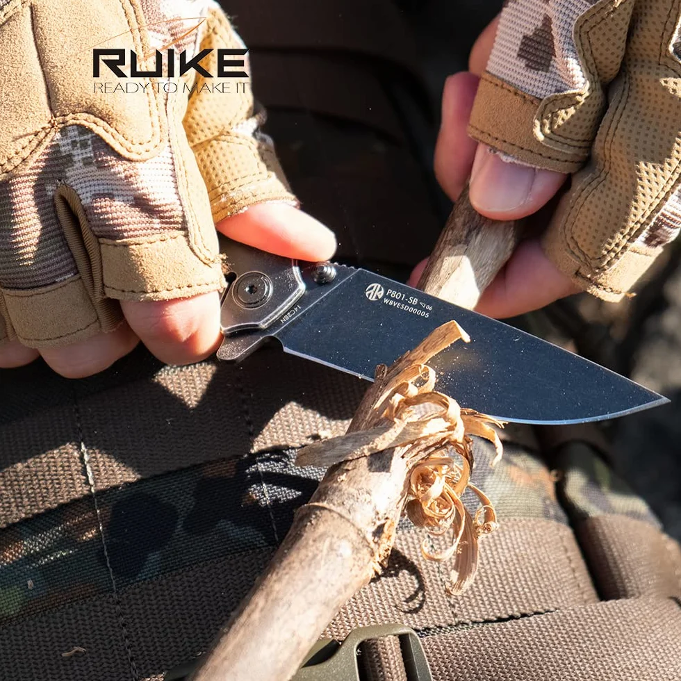 RUIKE Unisex Adult czarny P801-SB Framelock, mały