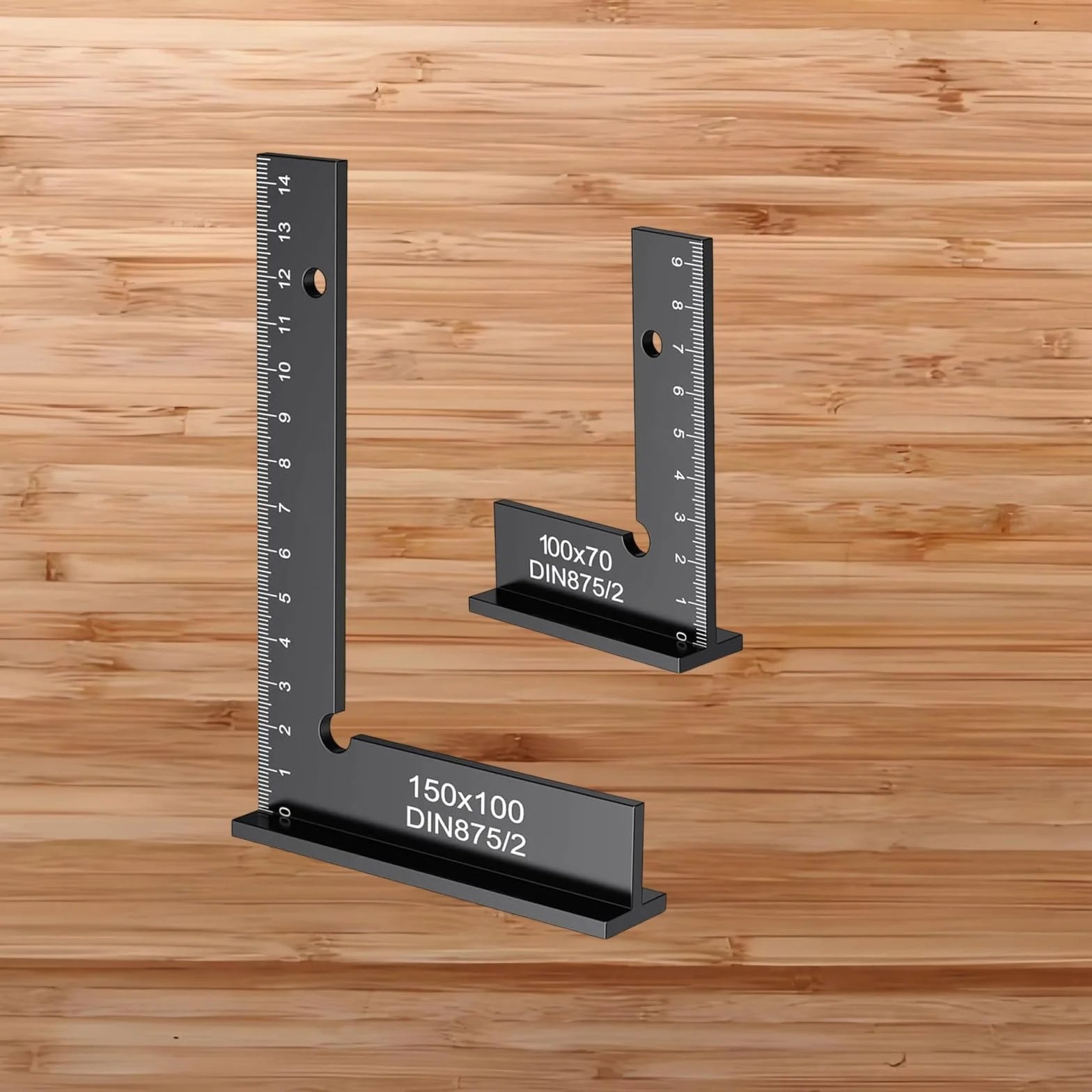 Ylinwtech Precyzyjny kątomierz kwadratowy, zespół stolarski, kwadratowa linijka w kształcie litery L 90,150 x 100 mm, 100 x 70 mm, odpowiednia do pomiarów stolarskich