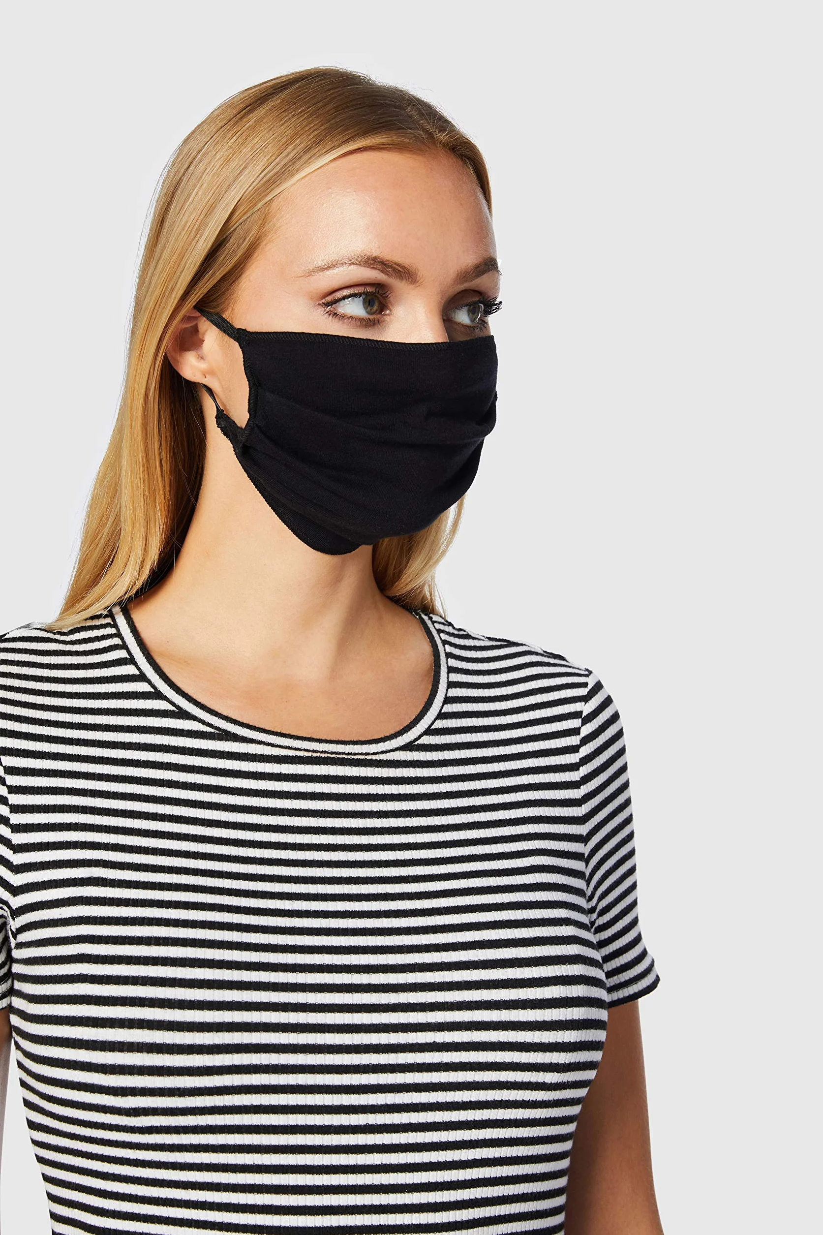 Uniseks Pleated Face Mask Maski Ochronne, Czarne, 10 Sztuk