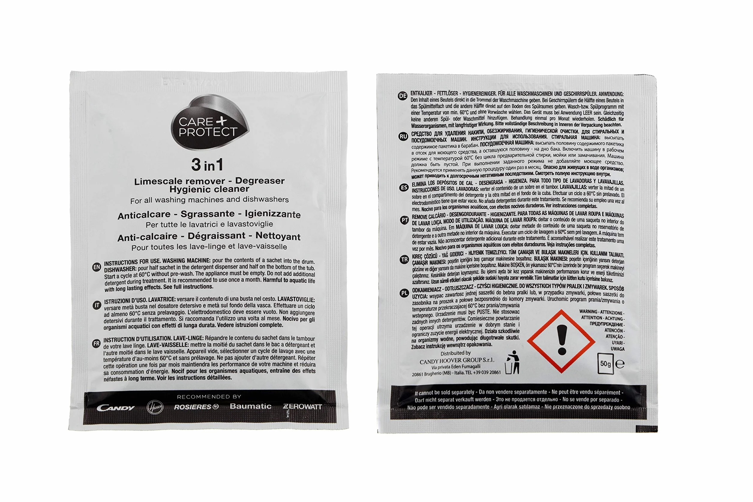 Care+Protect CANDY 35601768 Anticalcare Sgrassante Igenizzante Lavatrice Lavasto