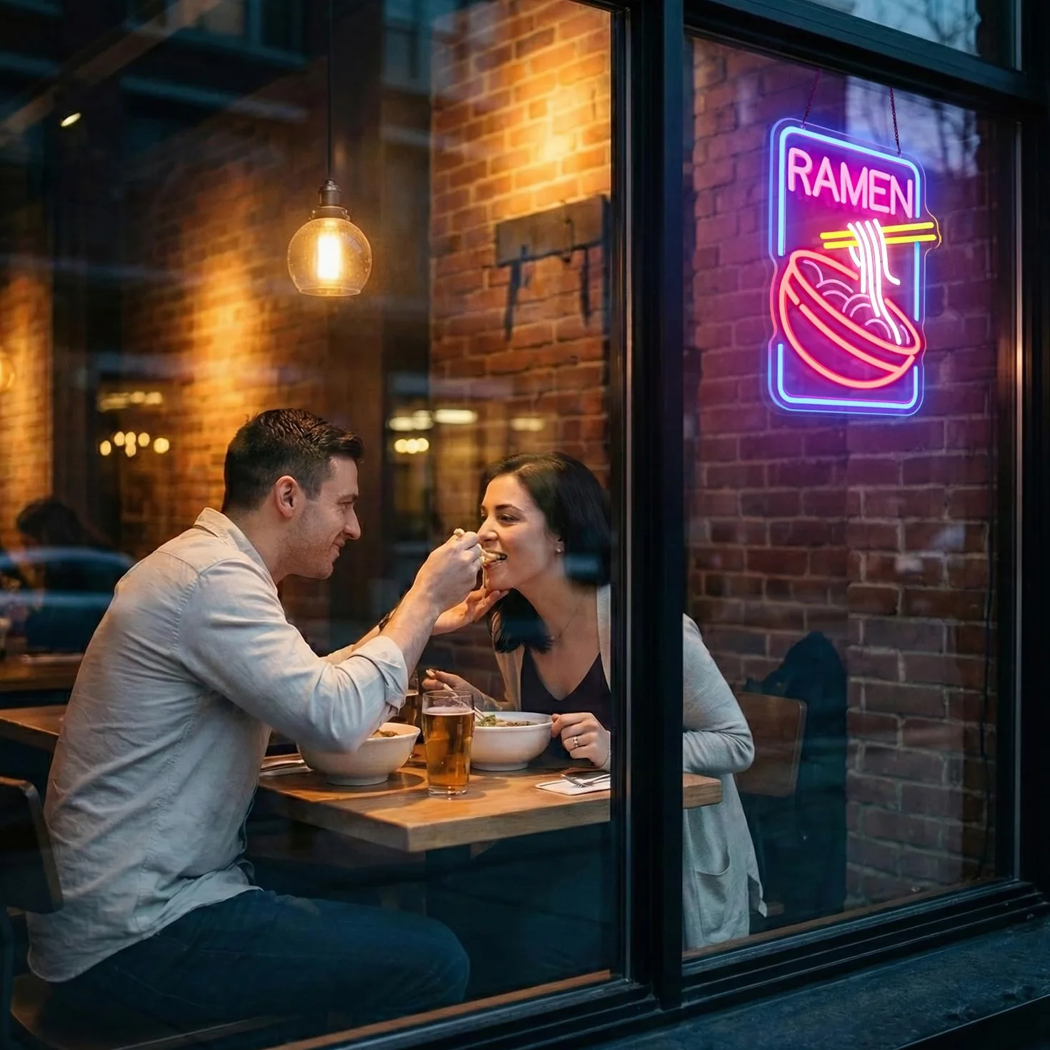 Ramen Neonowy Szyld LED z Regulacją Jasności USB do Ściany